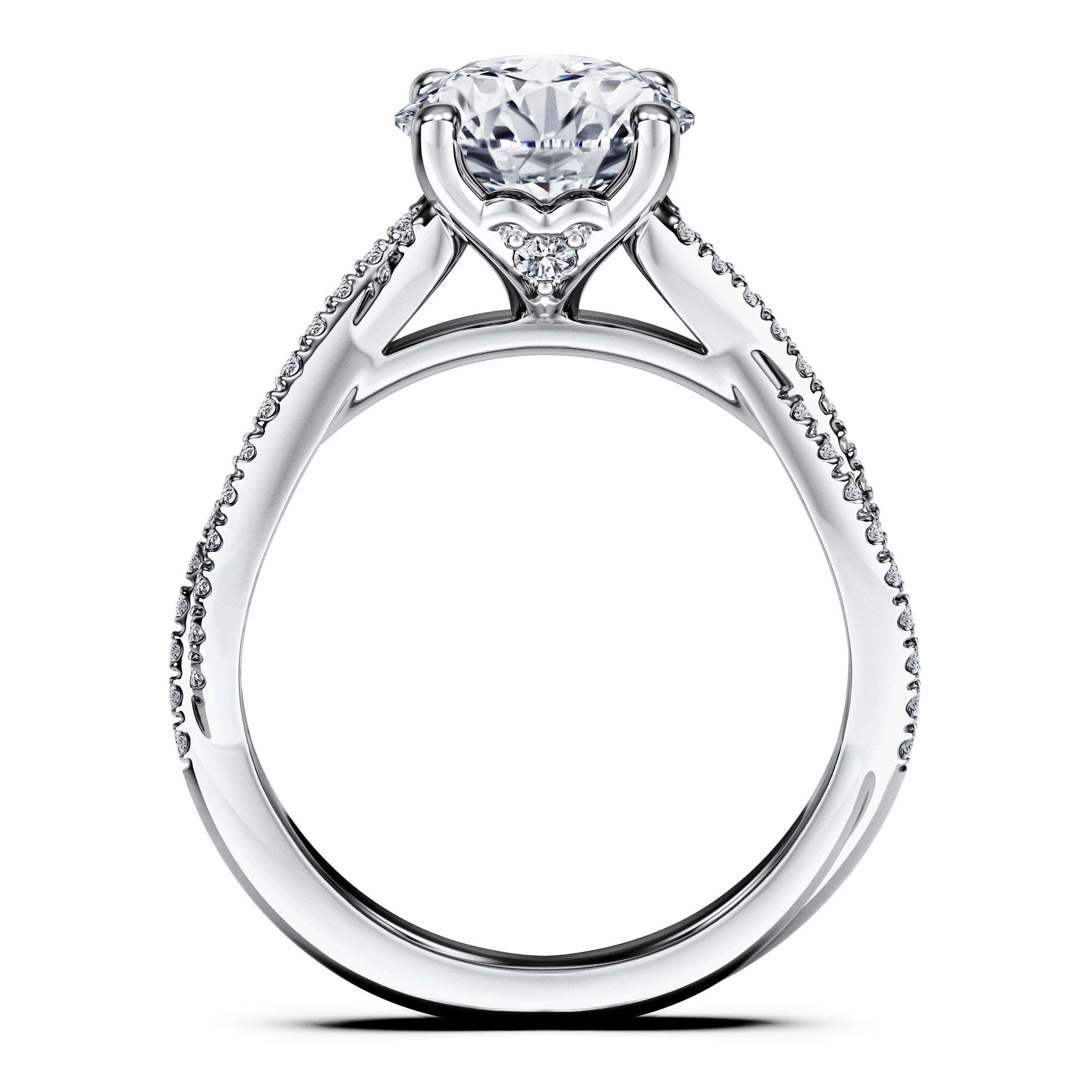 Etheral Side Stones Diamond Engagement Ring in Platinum with Round Centre Stone Alternate shot 4