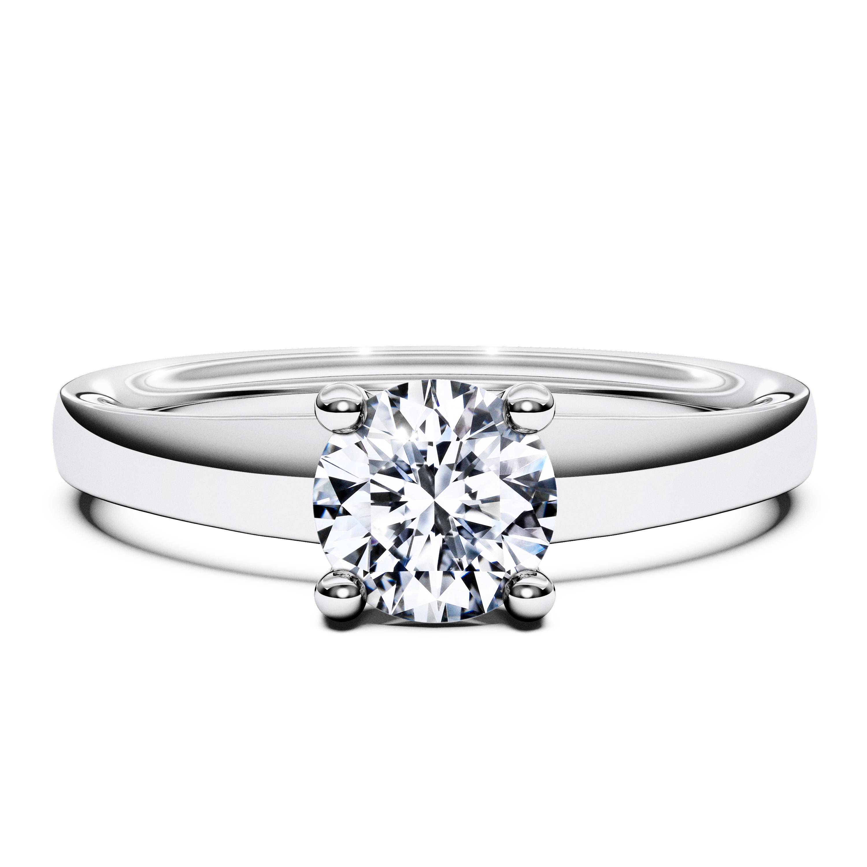 Solitaire, Platinum Diamond Engagement Ring Spark Solitaire Ring Round