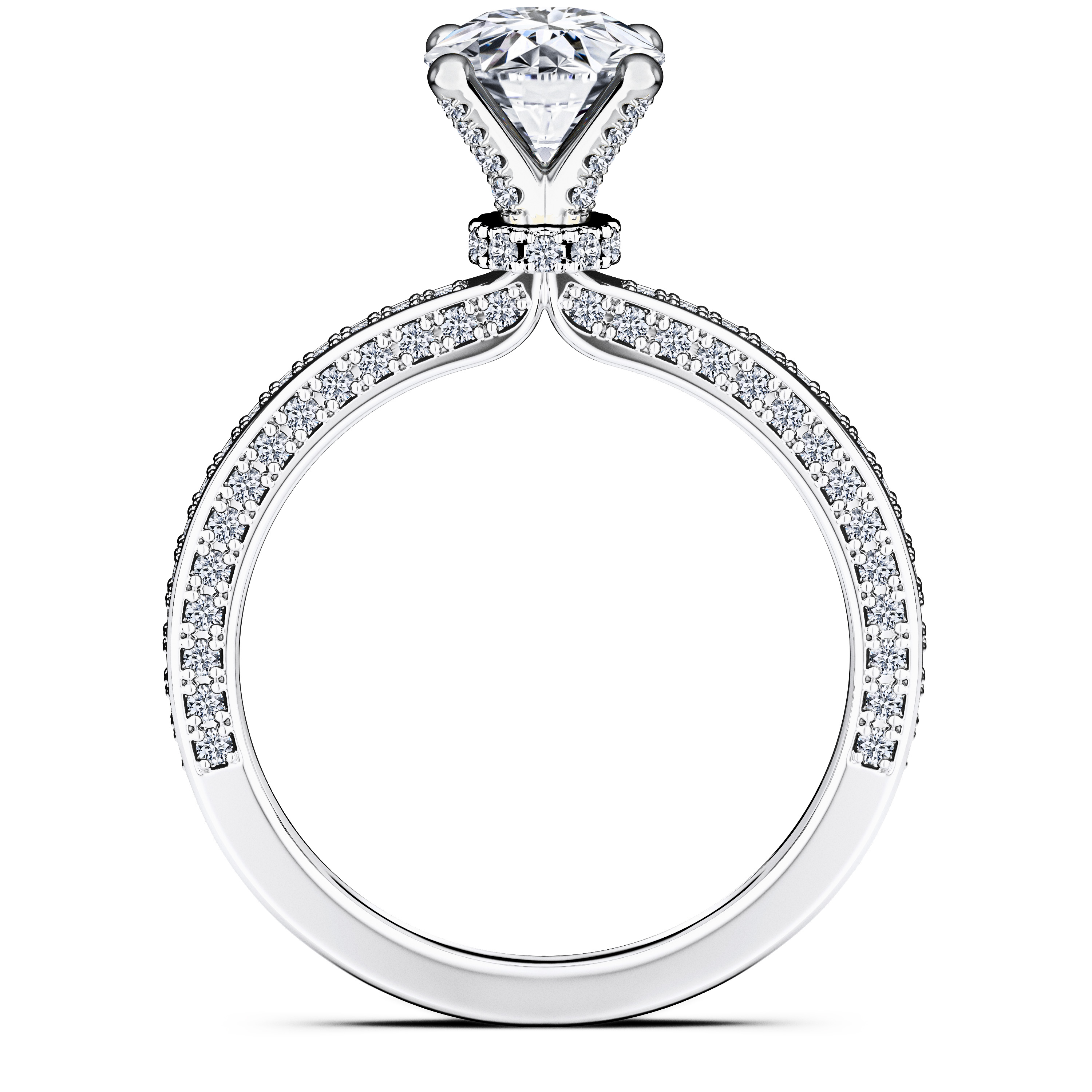 Euphoria Side Stones Diamond Engagement Ring in 18ct White Gold with Round Centre Stone Alternate shot 4