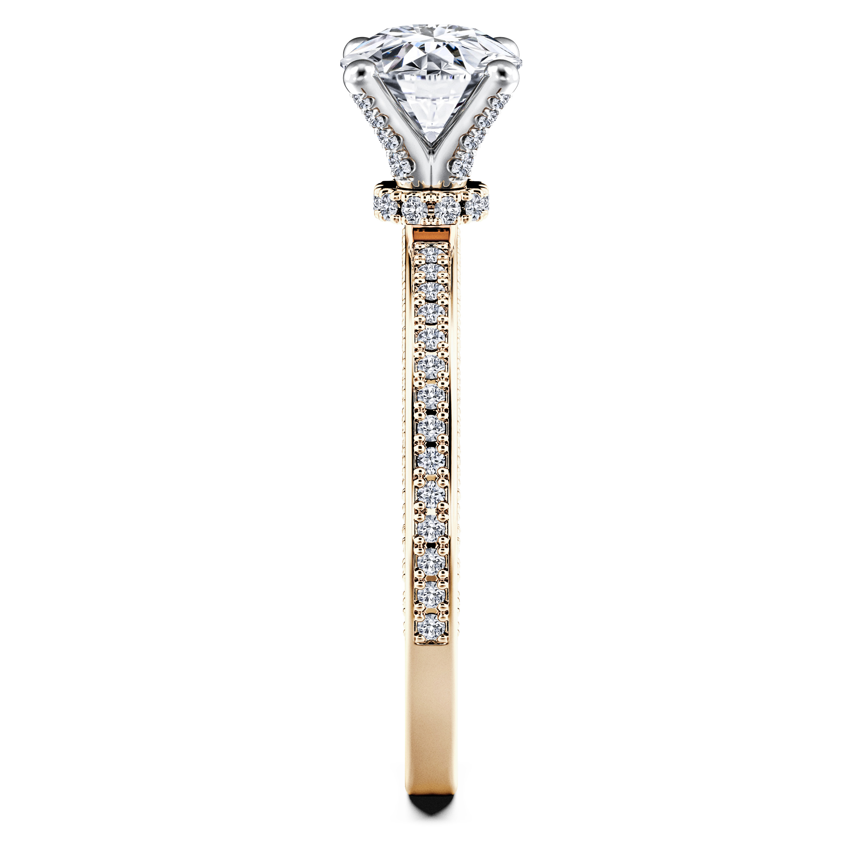 Euphoria Side Stones Diamond Engagement Ring in 18ct Yellow Gold with Round Centre Stone Alternate shot 3