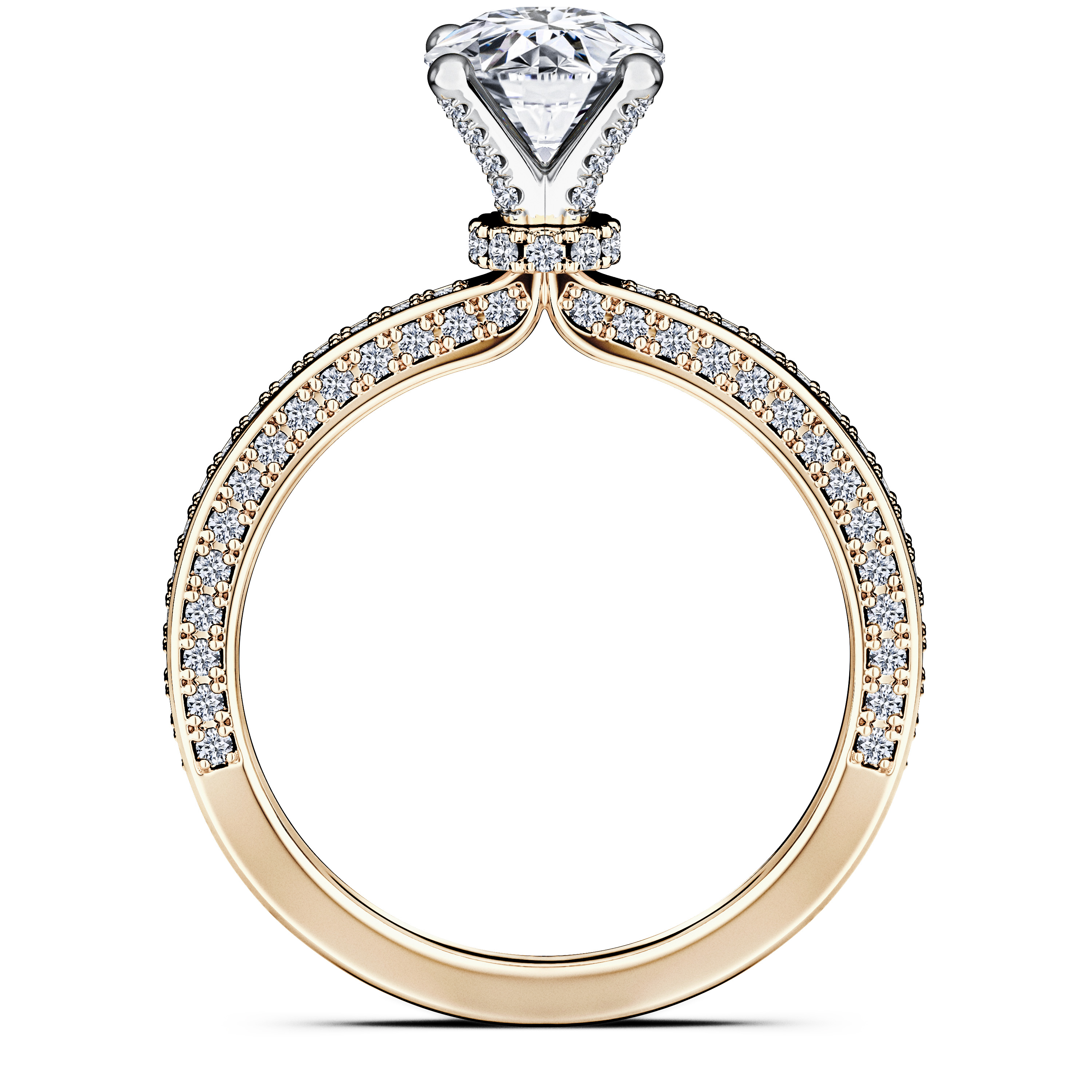 Euphoria Side Stones Diamond Engagement Ring in 18ct Yellow Gold with Round Centre Stone Alternate shot 4