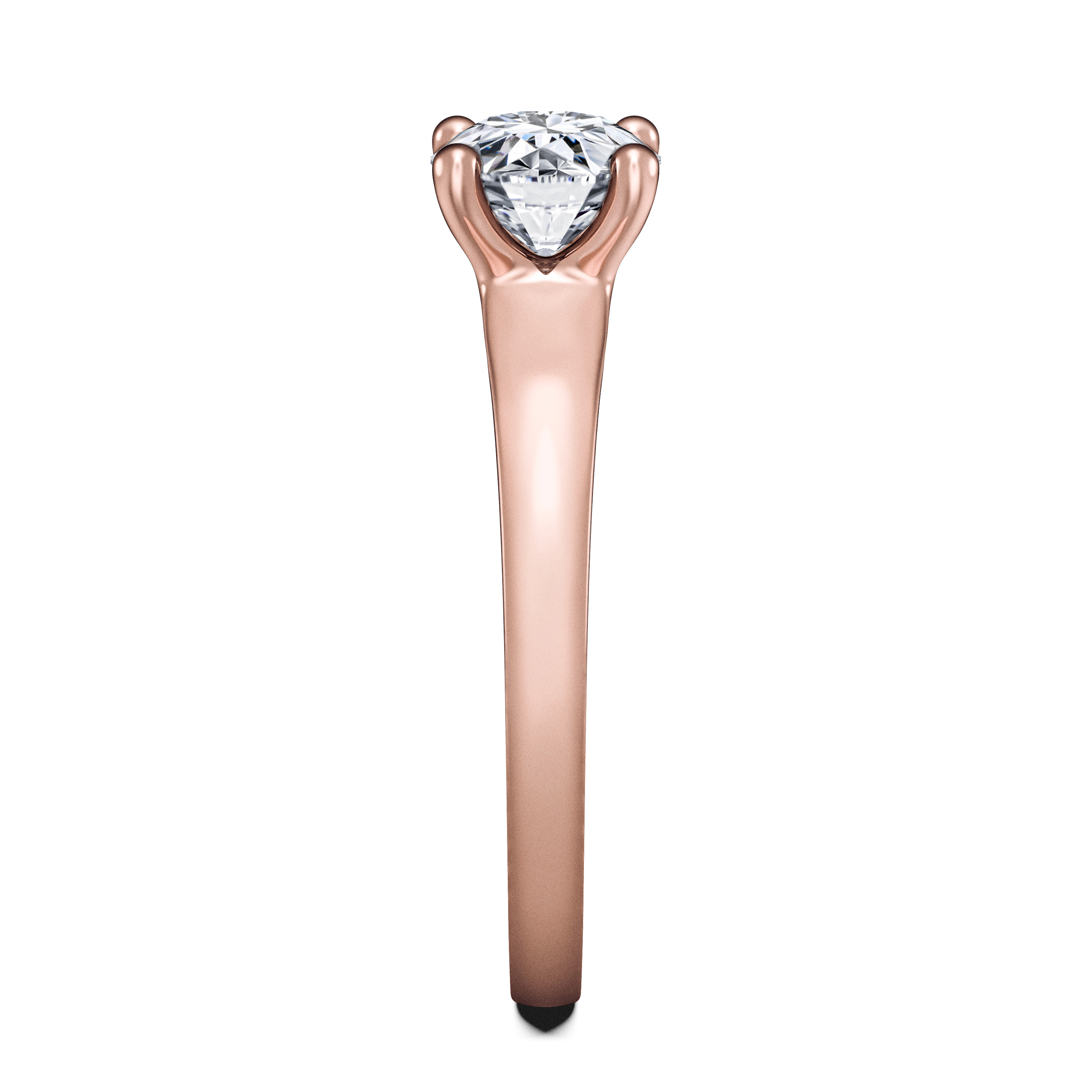 Spark Solitaire Diamond Engagement Ring in 18ct Rose Gold with Round Centre Stone Alternate shot 3