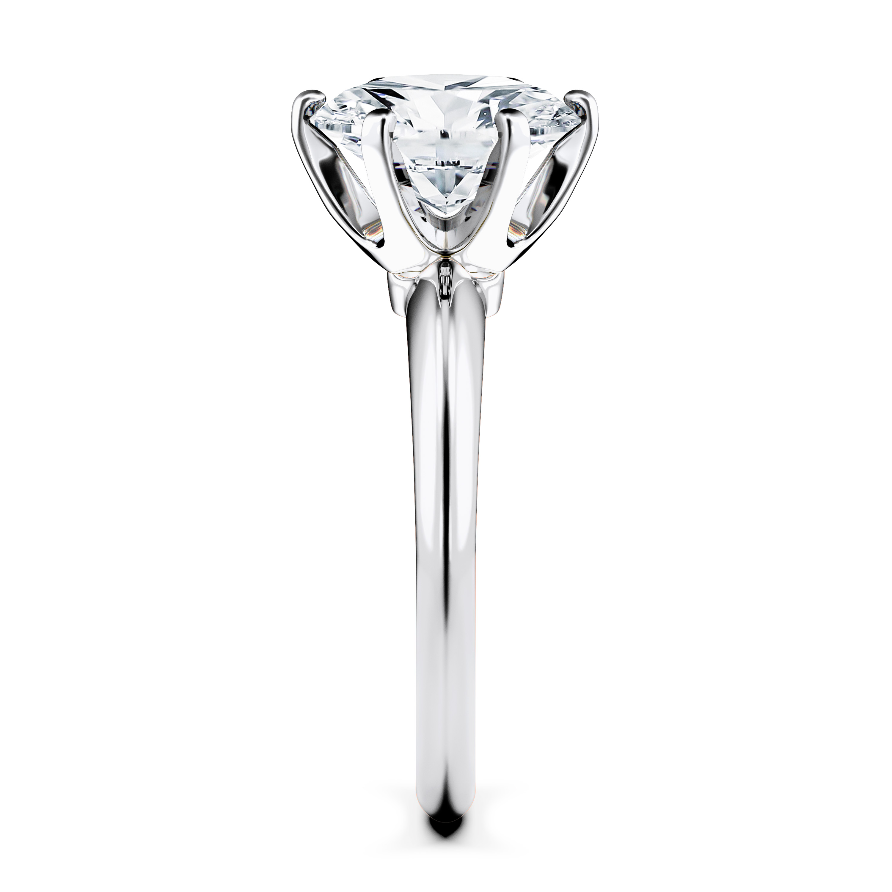 The Moon Ocean Solitaire Diamond Engagement Ring in 18ct White Gold with Oval Centre Stone Alternate shot 3