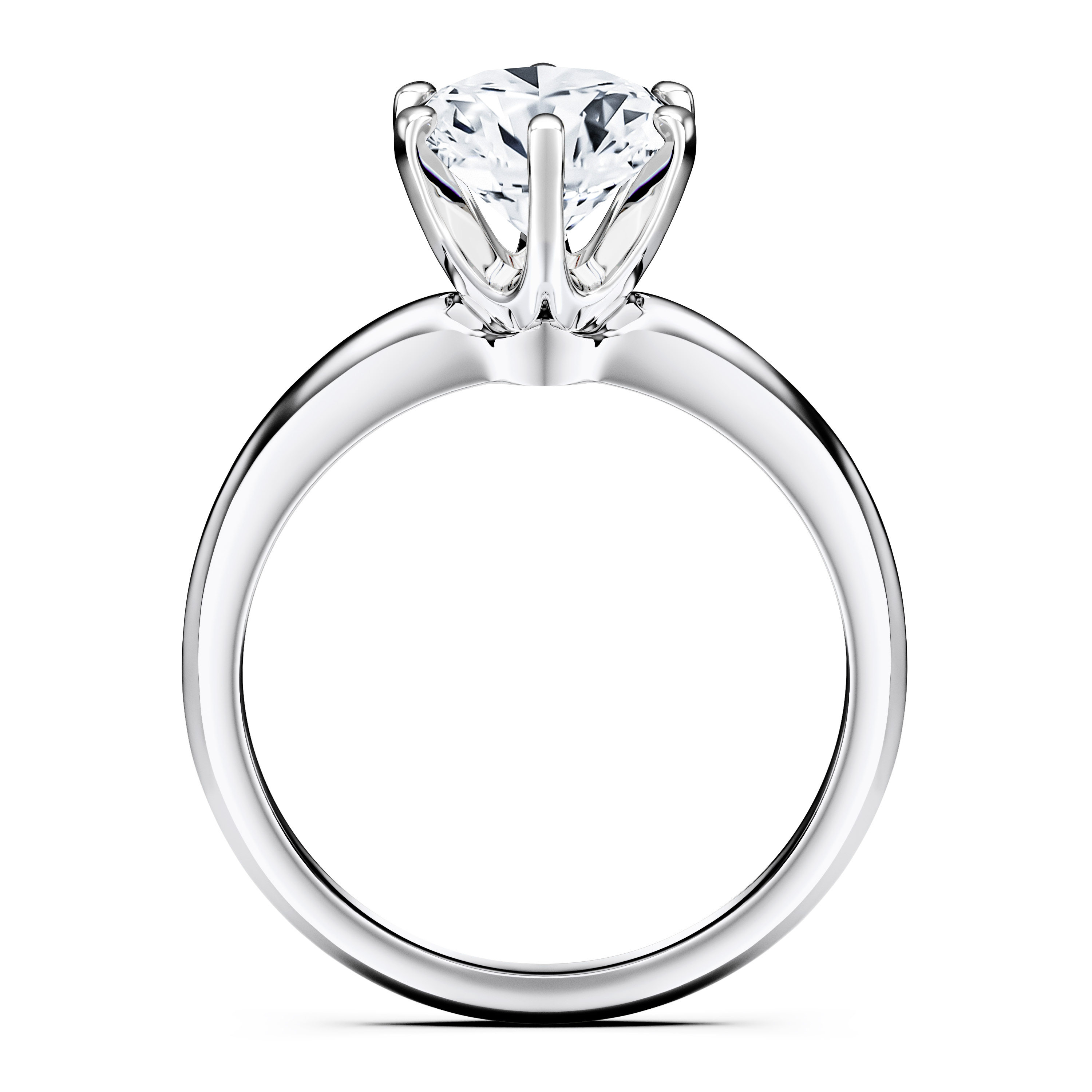 The Moon Ocean Solitaire Diamond Engagement Ring in 18ct White Gold with Oval Centre Stone Alternate shot 4