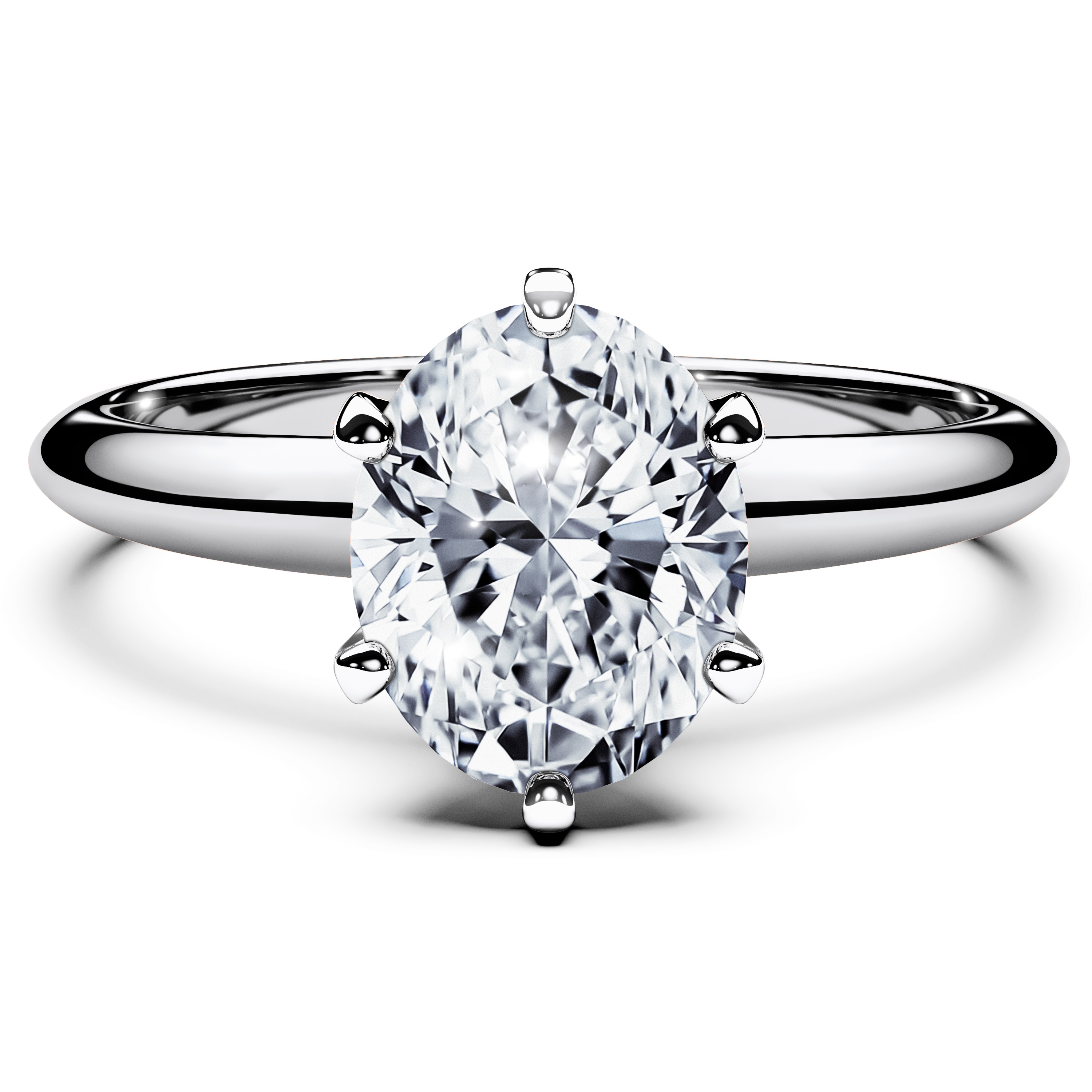 Solitaire, Platinum Diamond Engagement Ring The Moon Ocean Solitaire Ring Oval