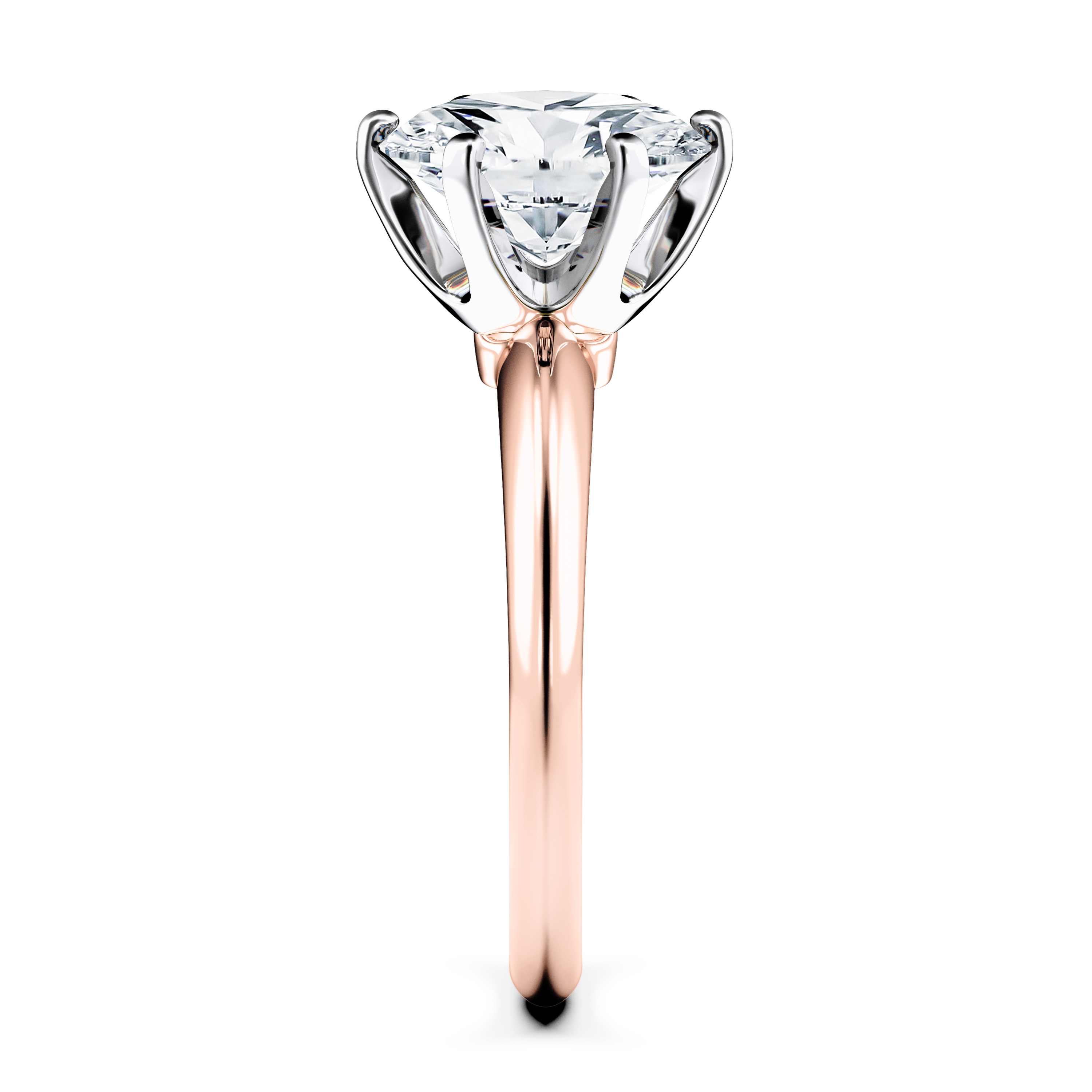 The Moon Ocean Solitaire Diamond Engagement Ring in 18ct Rose Gold with Oval Centre Stone Alternate shot 3