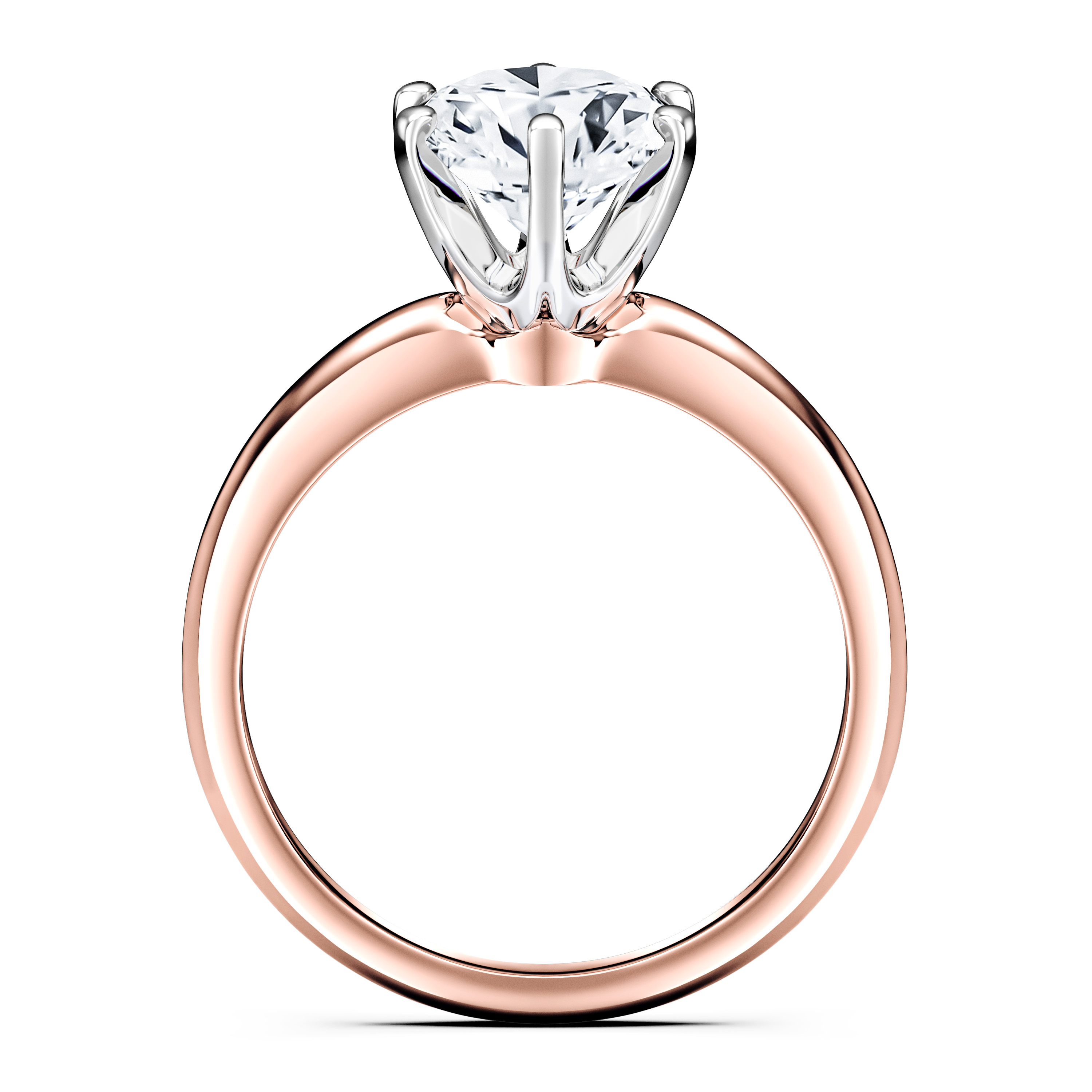 The Moon Ocean Solitaire Diamond Engagement Ring in 18ct Rose Gold with Oval Centre Stone Alternate shot 4