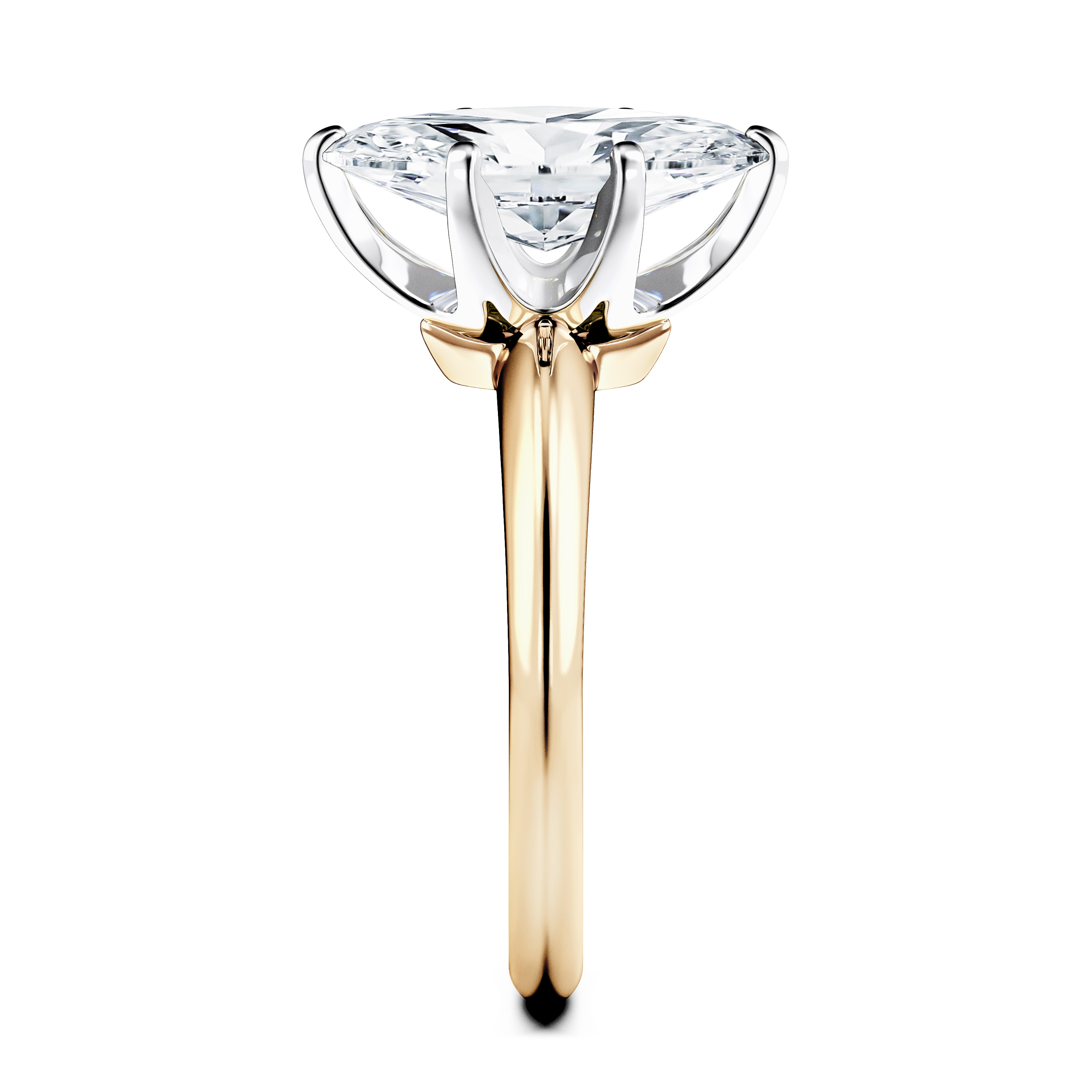 The Moon Ocean Solitaire Diamond Engagement Ring in 18ct Yellow Gold with Marquise Centre Stone Alternate shot 3
