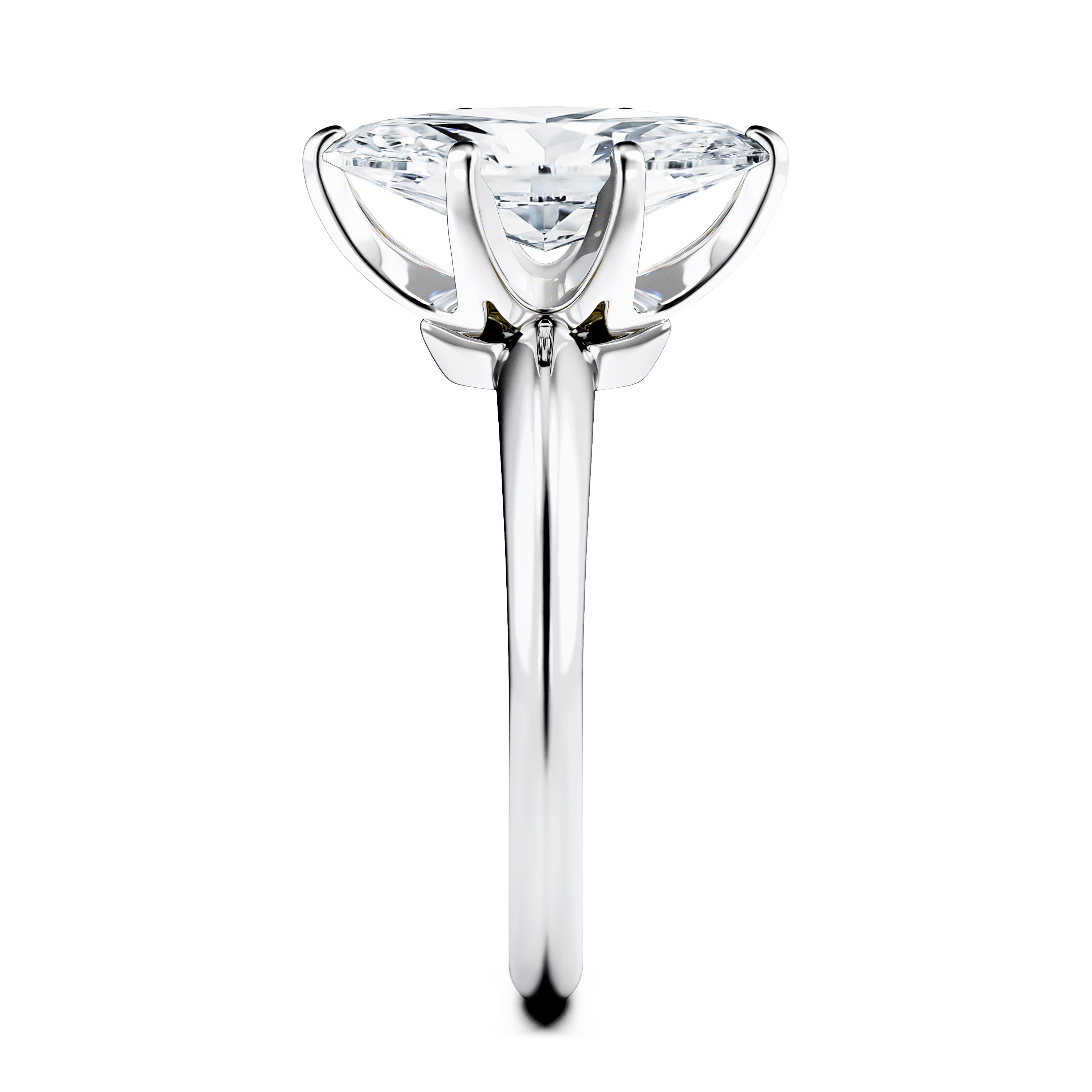 The Moon Ocean Solitaire Diamond Engagement Ring in 18ct White Gold with Marquise Centre Stone Alternate shot 3