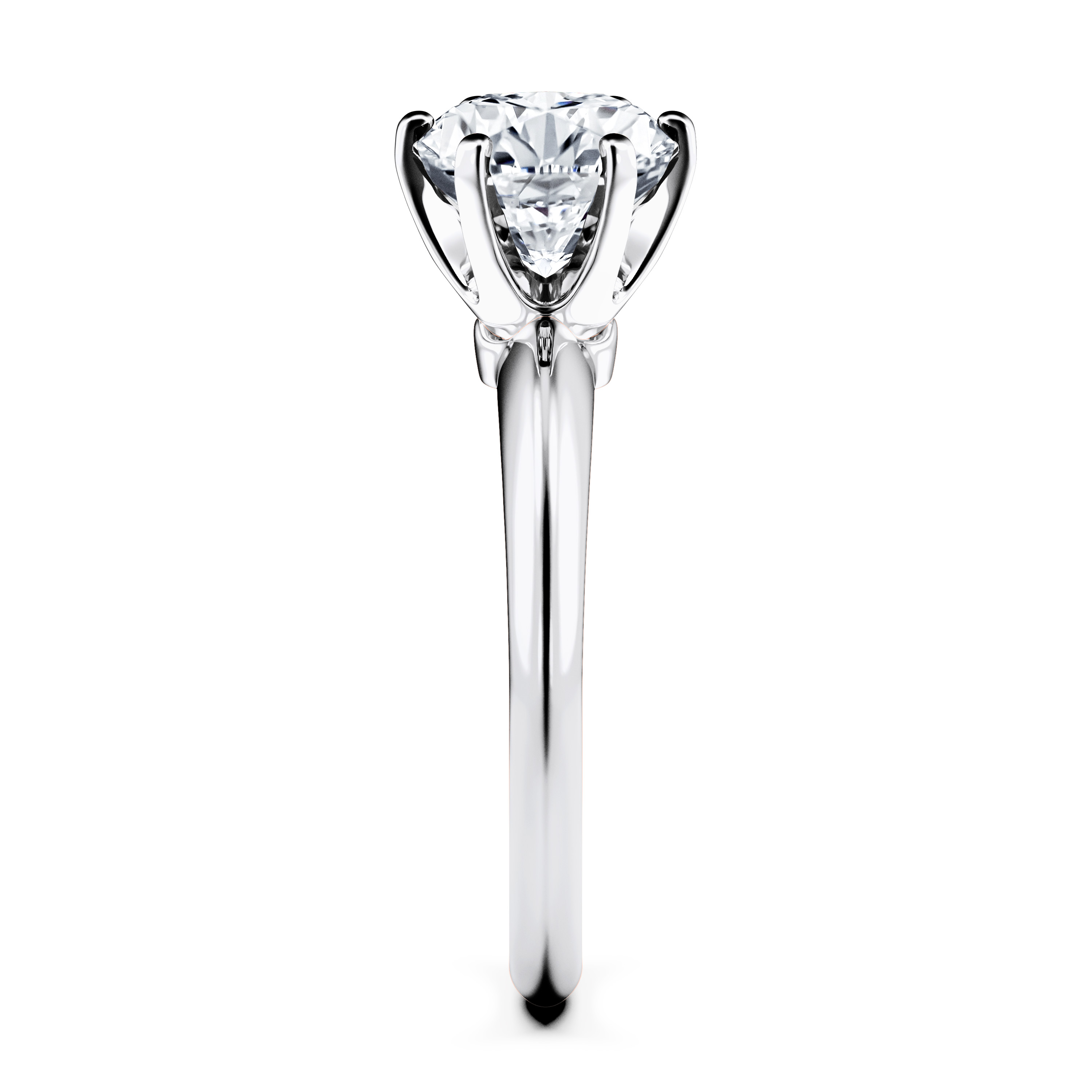 The Moon Ocean Solitaire Diamond Engagement Ring in 18ct White Gold with Cushion Centre Stone Alternate shot 3