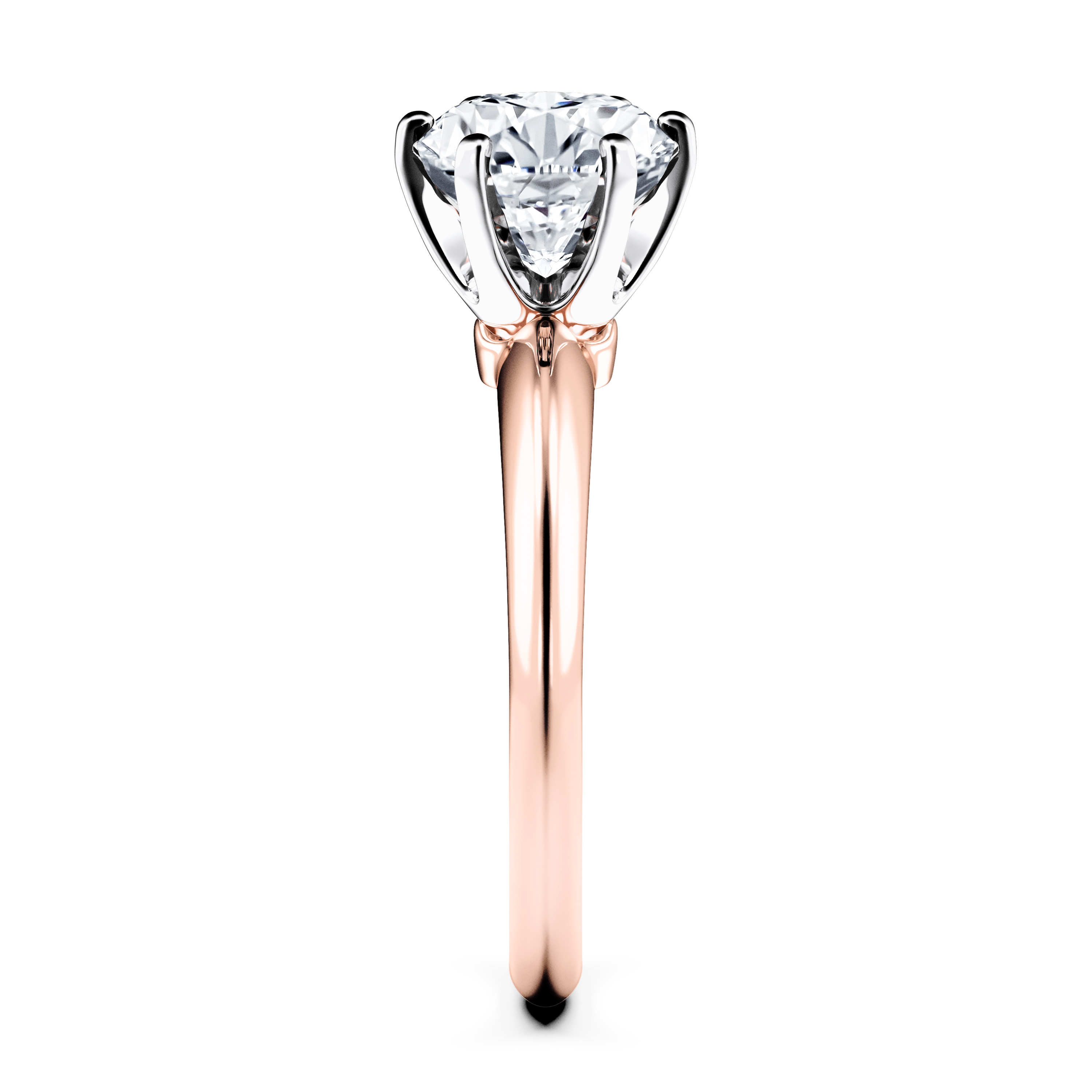 The Moon Ocean Solitaire Diamond Engagement Ring in 18ct Rose Gold with Cushion Centre Stone Alternate shot 3