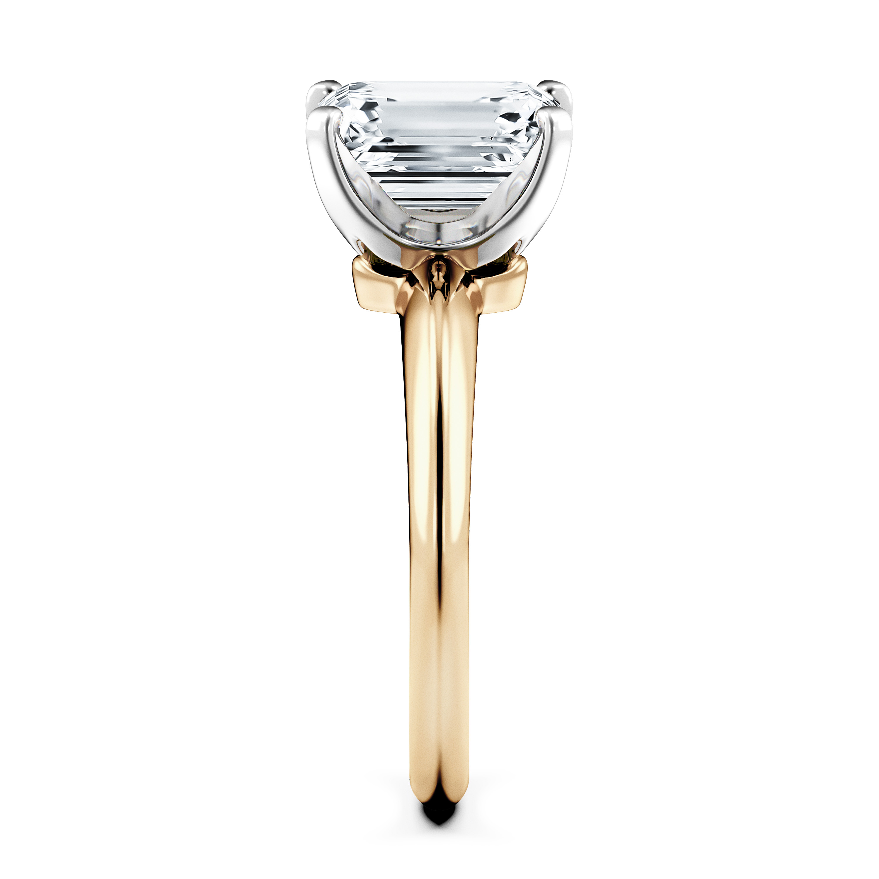 The Moon Ocean Solitaire Diamond Engagement Ring in 18ct Yellow Gold with Emerald Centre Stone Alternate shot 3