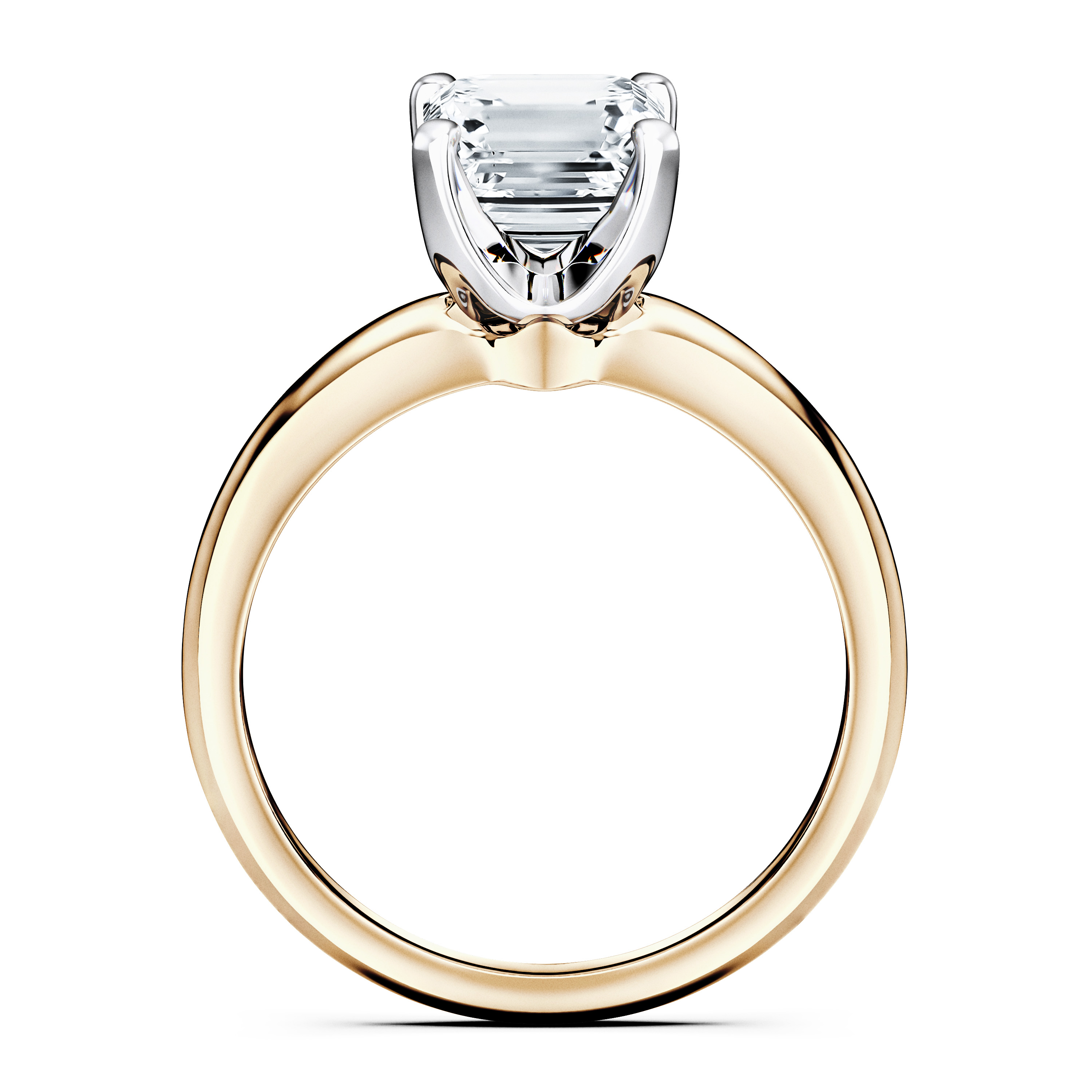 The Moon Ocean Solitaire Diamond Engagement Ring in 18ct Yellow Gold with Emerald Centre Stone Alternate shot 4