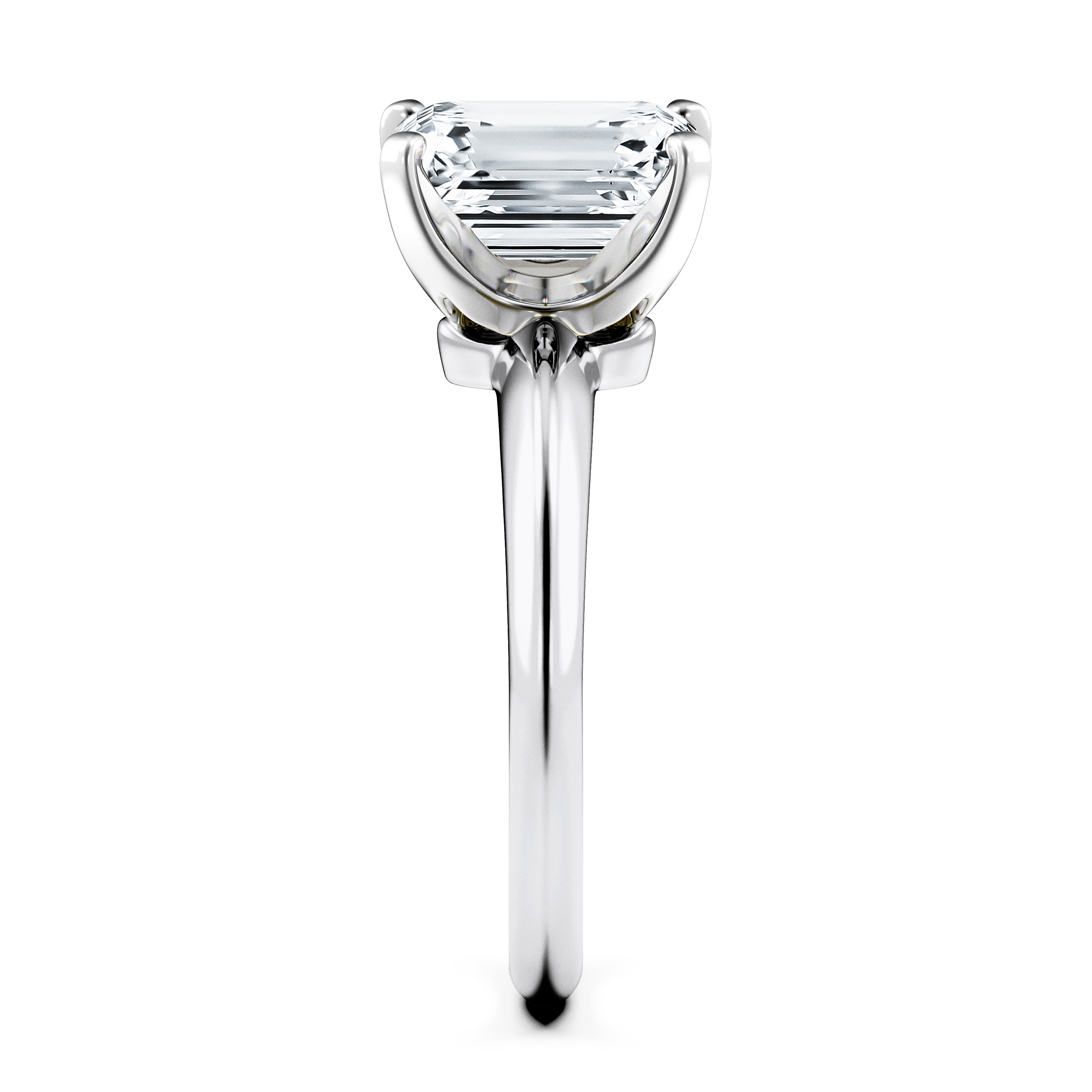 The Moon Ocean Solitaire Diamond Engagement Ring in 18ct White Gold with Emerald Centre Stone Alternate shot 3