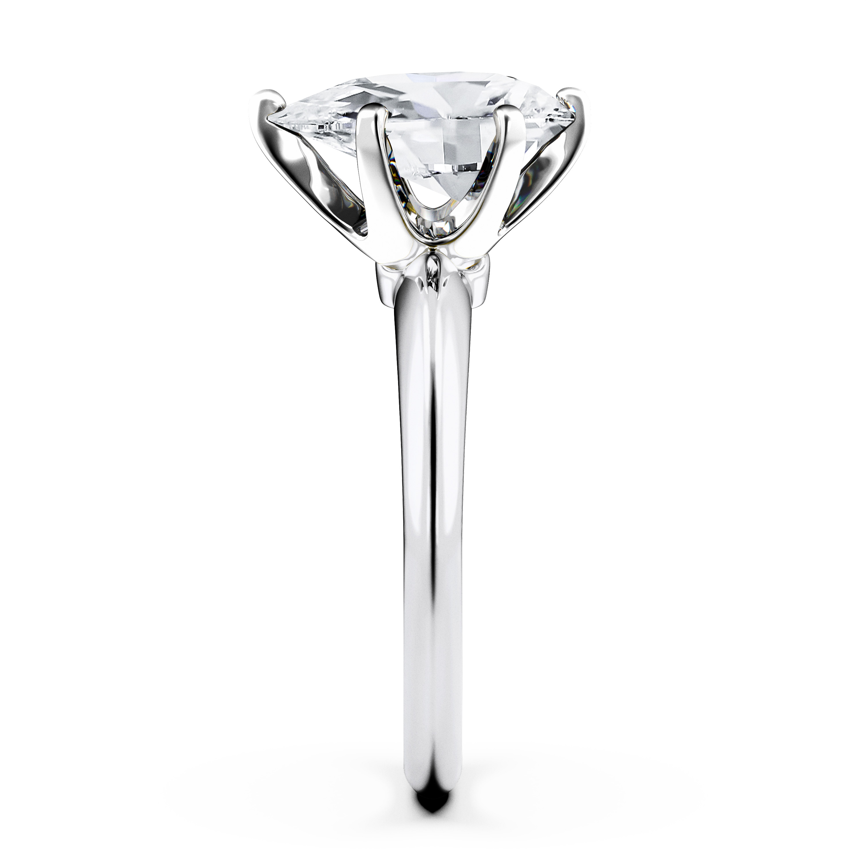The Moon Ocean Solitaire Diamond Engagement Ring in 18ct White Gold with Pear Centre Stone Alternate shot 3
