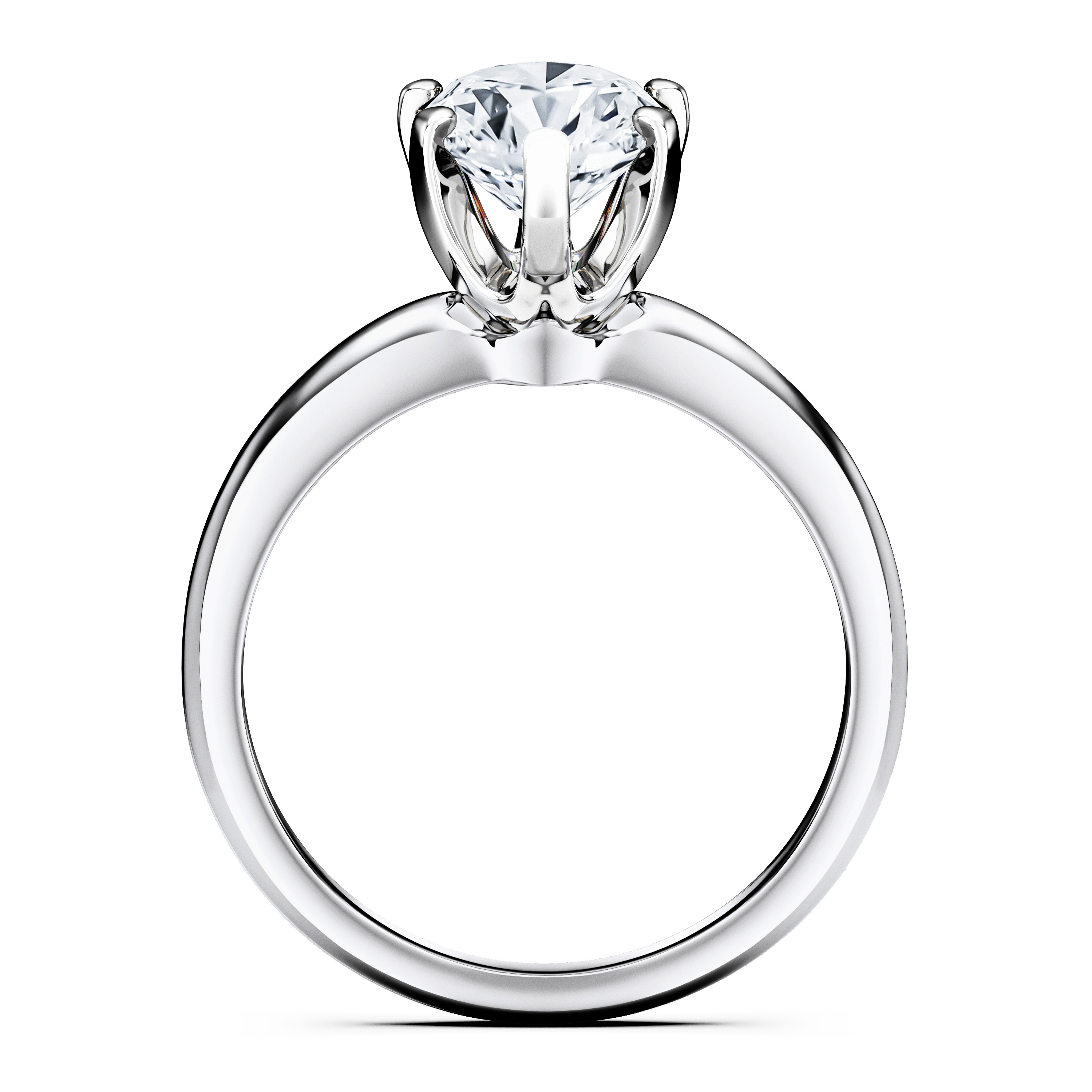 The Moon Ocean Solitaire Diamond Engagement Ring in 18ct White Gold with Pear Centre Stone Alternate shot 4