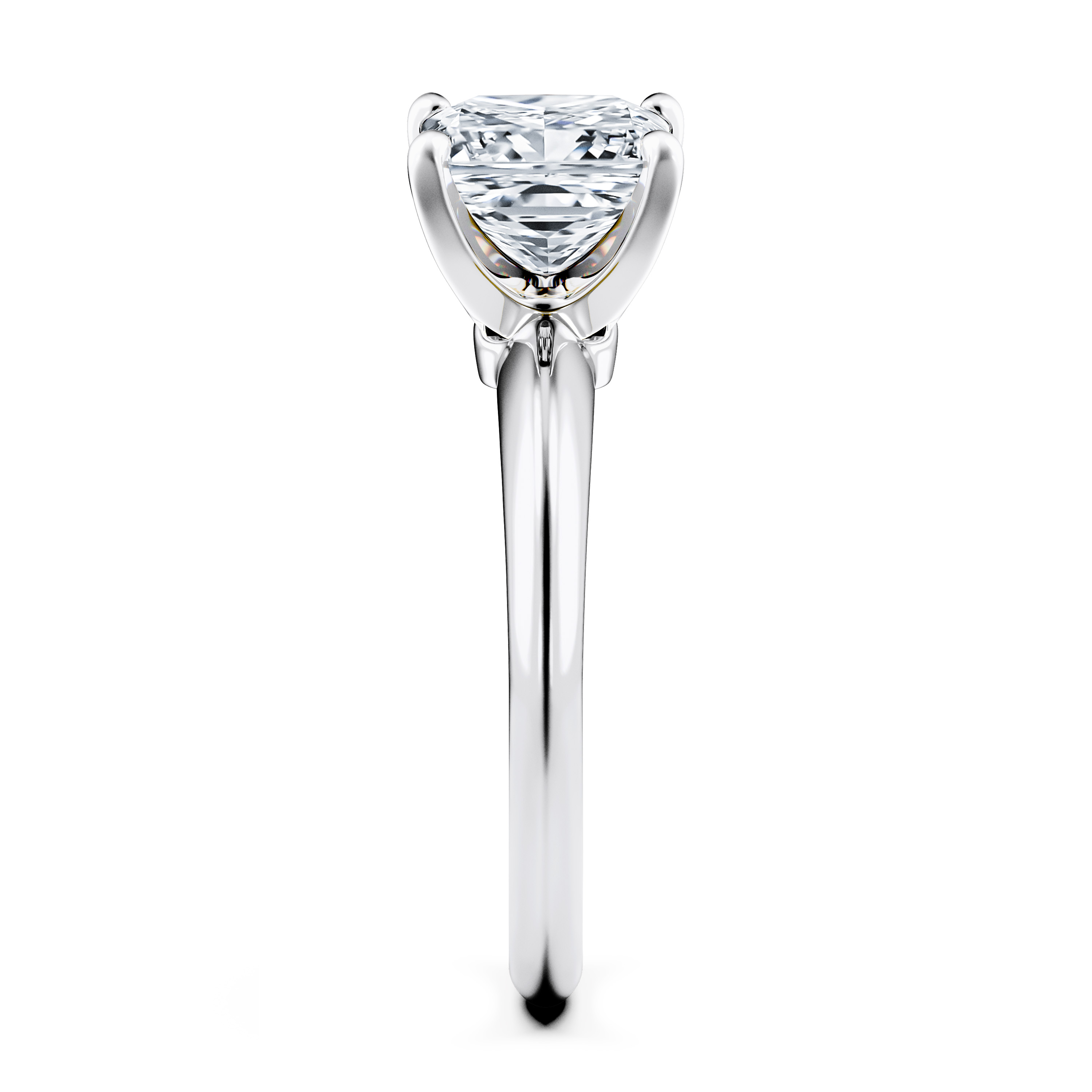 The Moon Ocean Solitaire Diamond Engagement Ring in 18ct White Gold with Princess Centre Stone Alternate shot 3