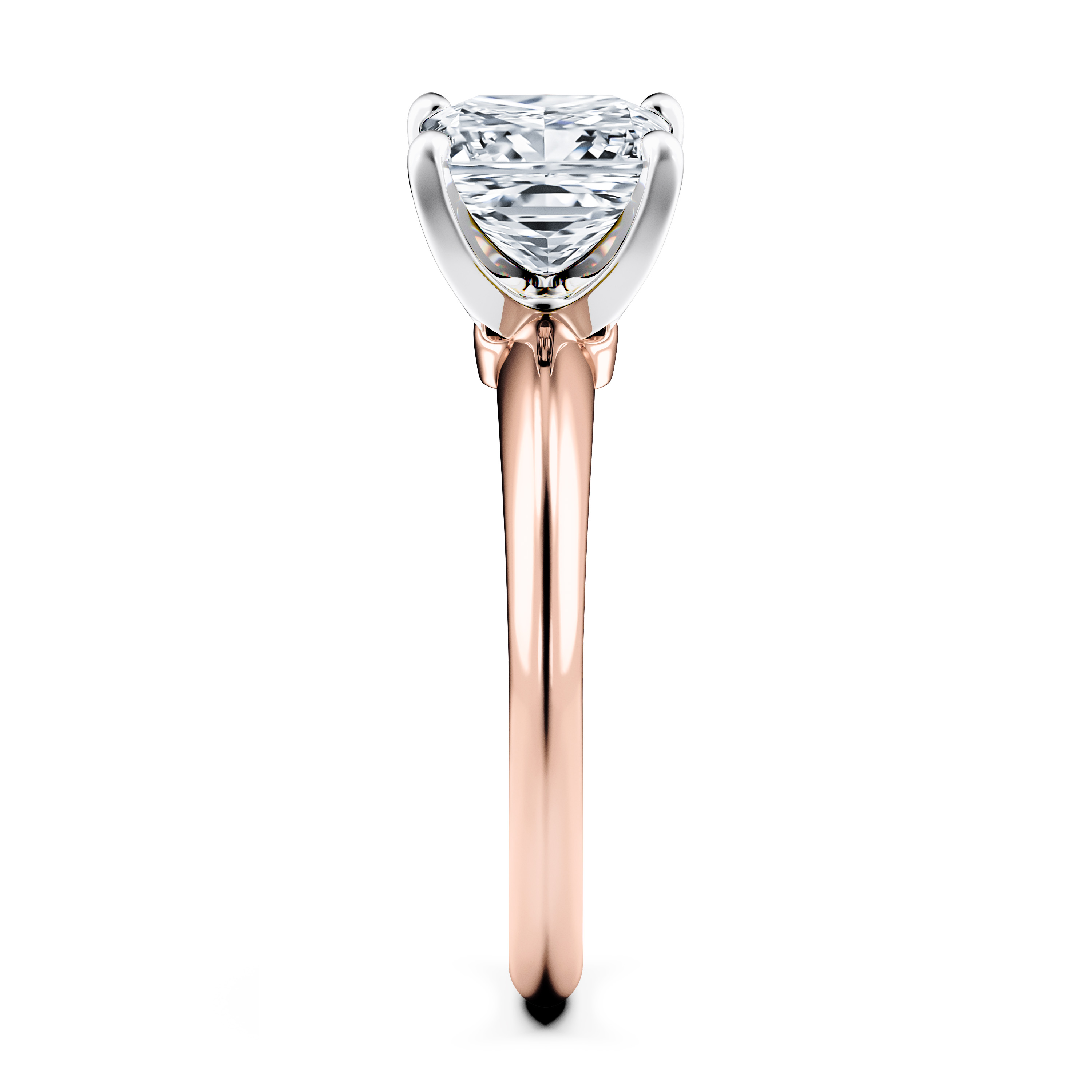 The Moon Ocean Solitaire Diamond Engagement Ring in 18ct Rose Gold with Princess Centre Stone Alternate shot 3