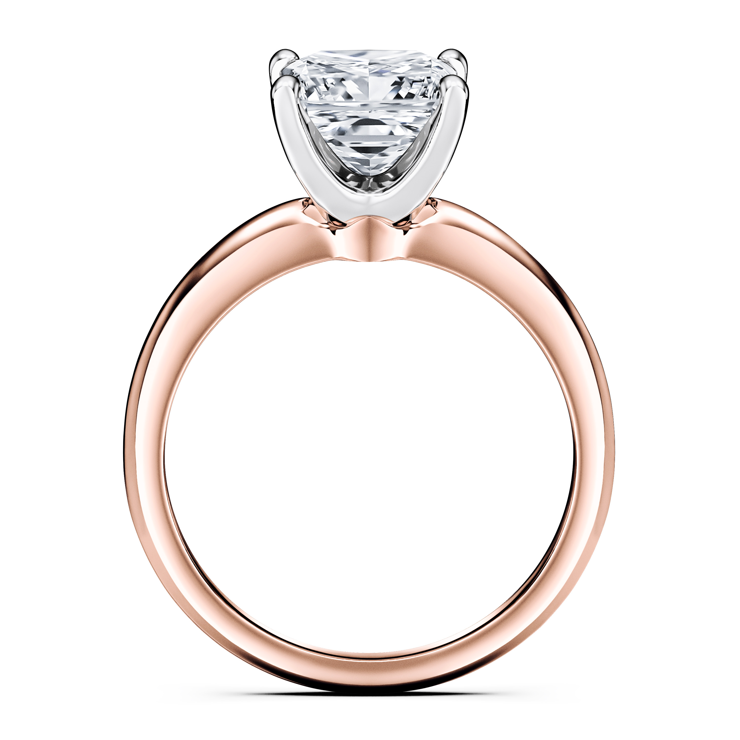 The Moon Ocean Solitaire Diamond Engagement Ring in 18ct Rose Gold with Princess Centre Stone Alternate shot 4