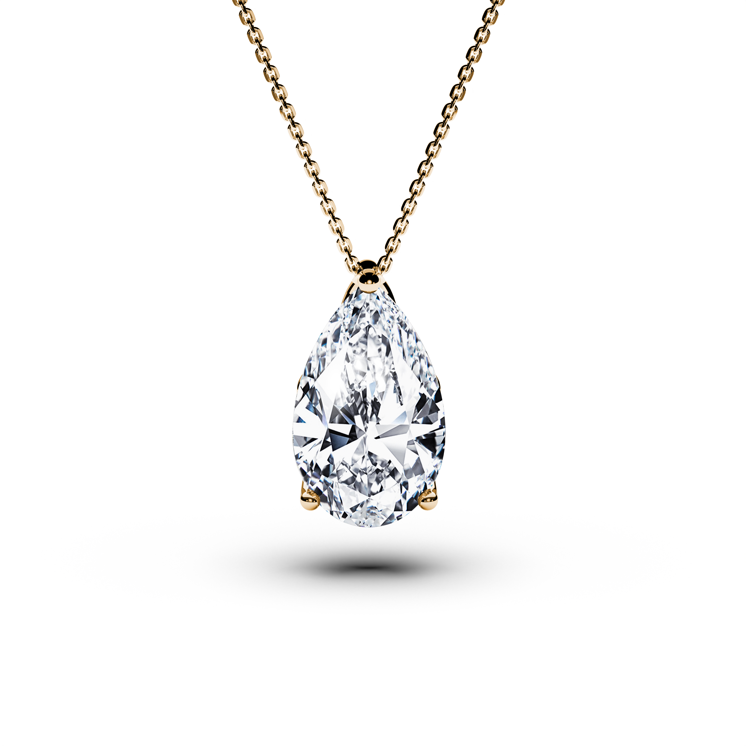 Stud, 18ct Yellow Gold Pear Shape Diamond Pendant Pear