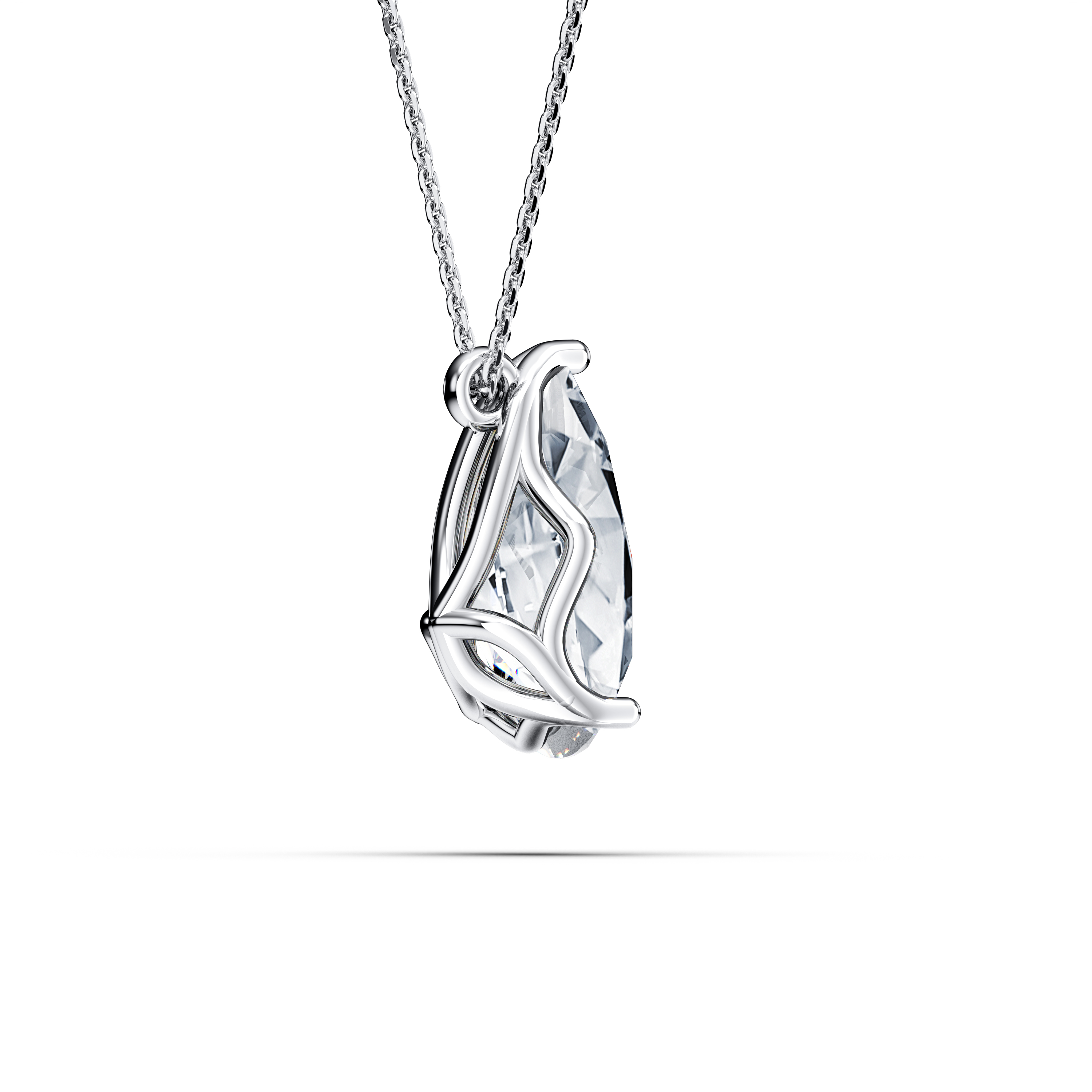 The Moon Ocean Stud Pendant in Platinum with Pear Centre Stone Alternate shot 2