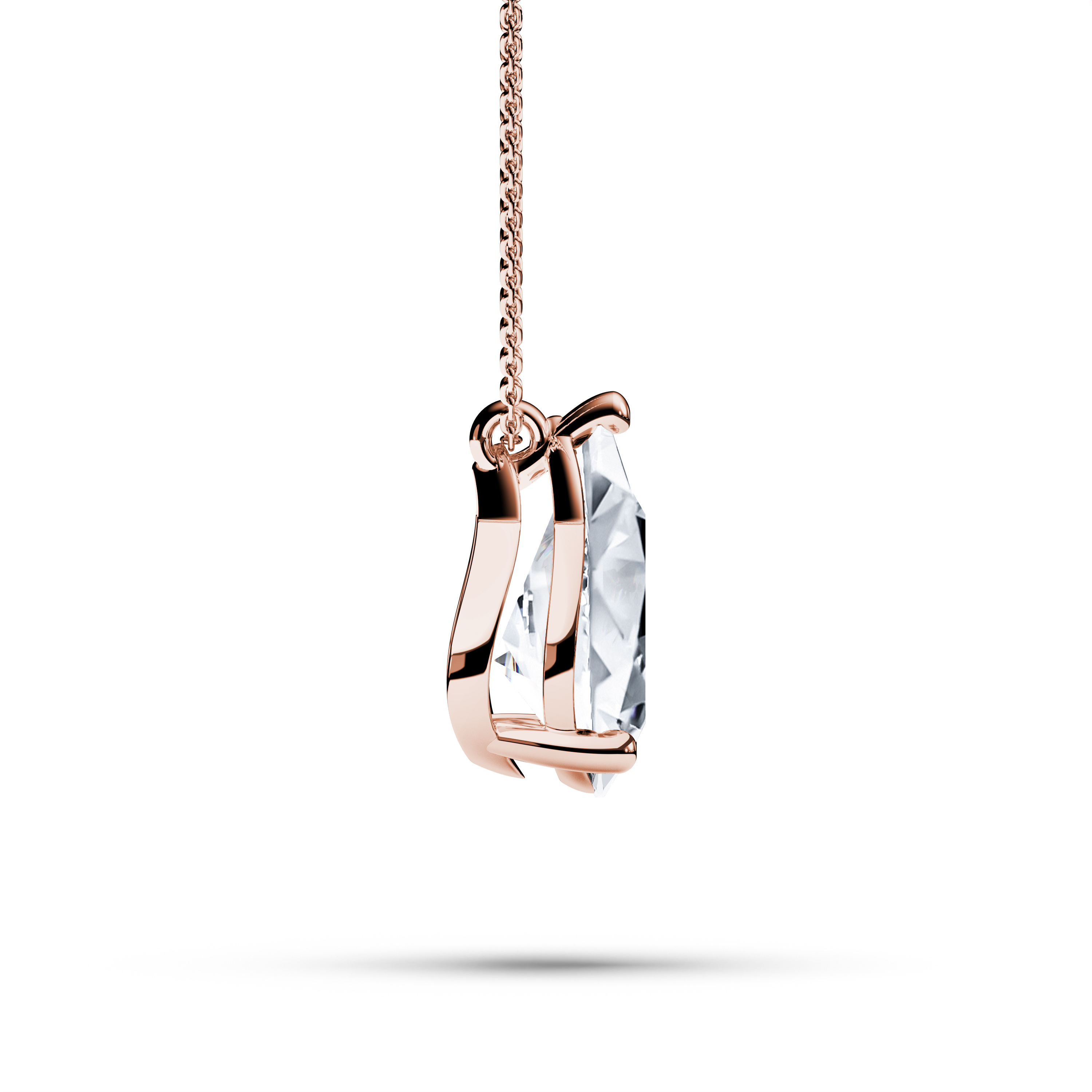 The Moon Ocean Stud Pendant in 18ct Rose Gold with Pear Centre Stone Alternate shot 2
