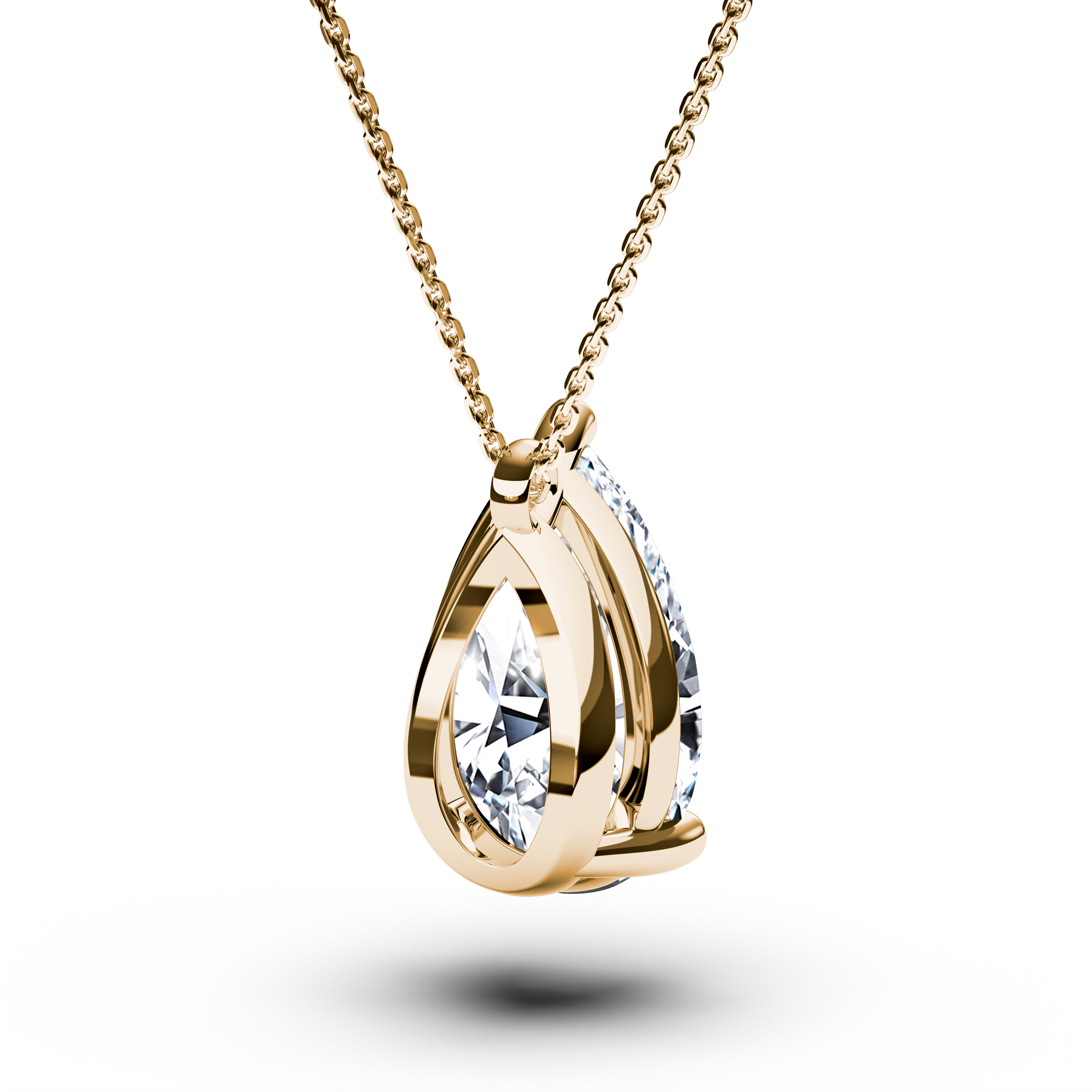The Moon Ocean Stud Pendant in 18ct Yellow Gold with Pear Centre Stone Alternate shot 3