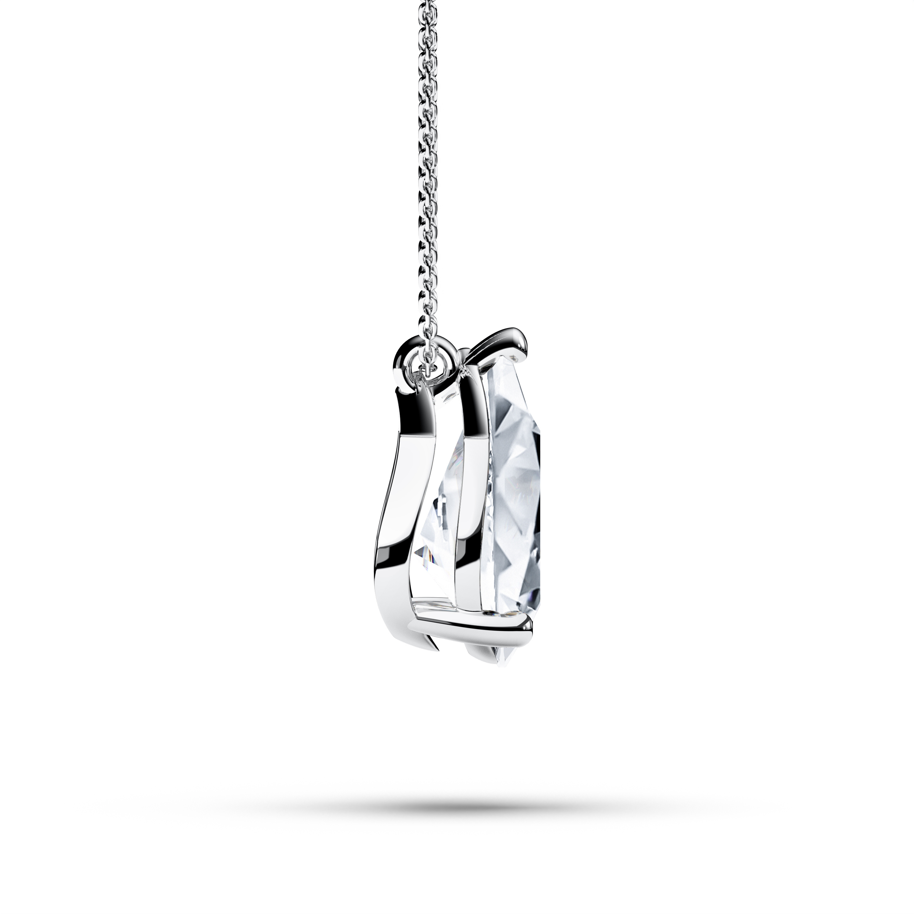 The Moon Ocean Stud Pendant in Platinum with Pear Centre Stone Alternate shot 2