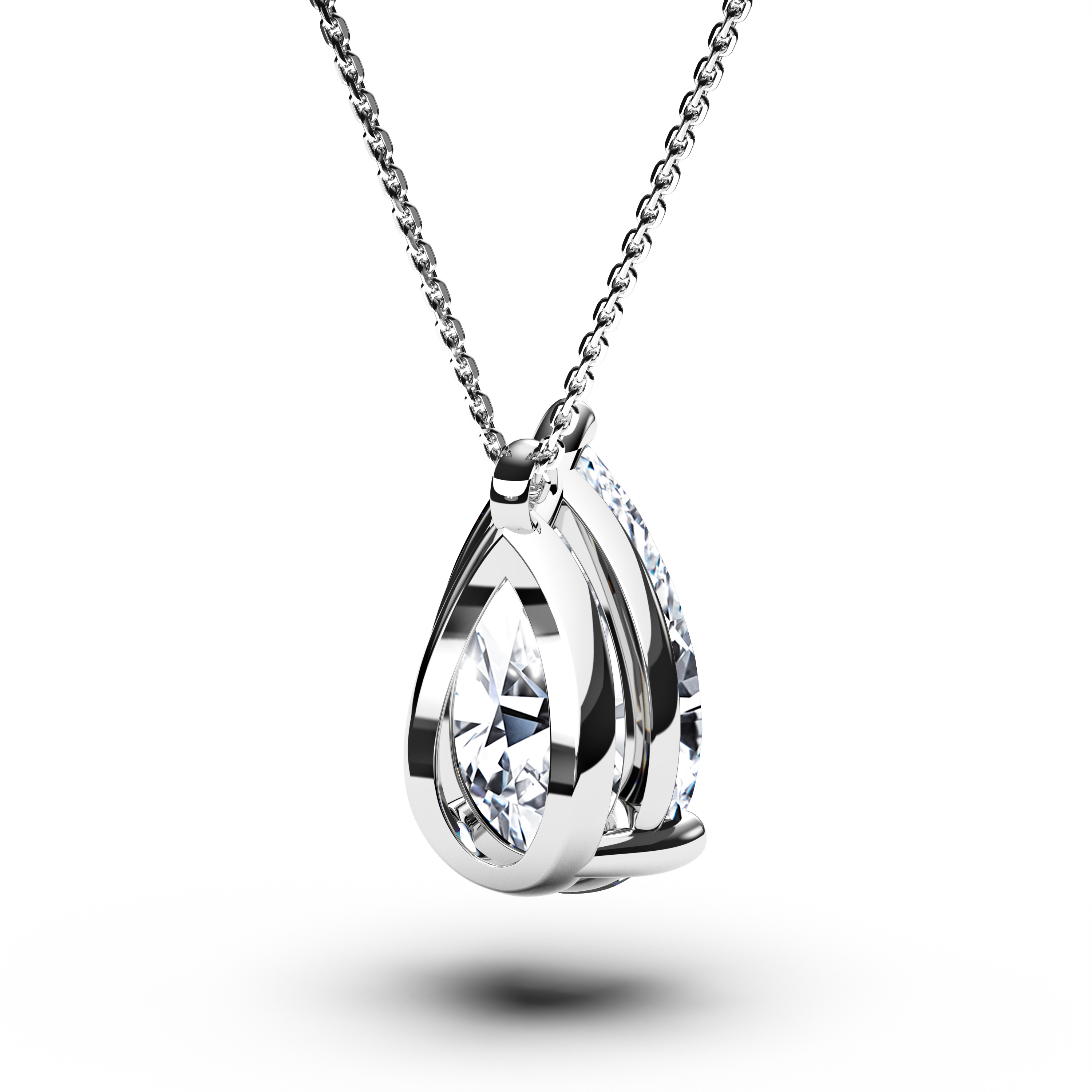 The Moon Ocean Stud Pendant in Platinum with Pear Centre Stone Alternate shot 3