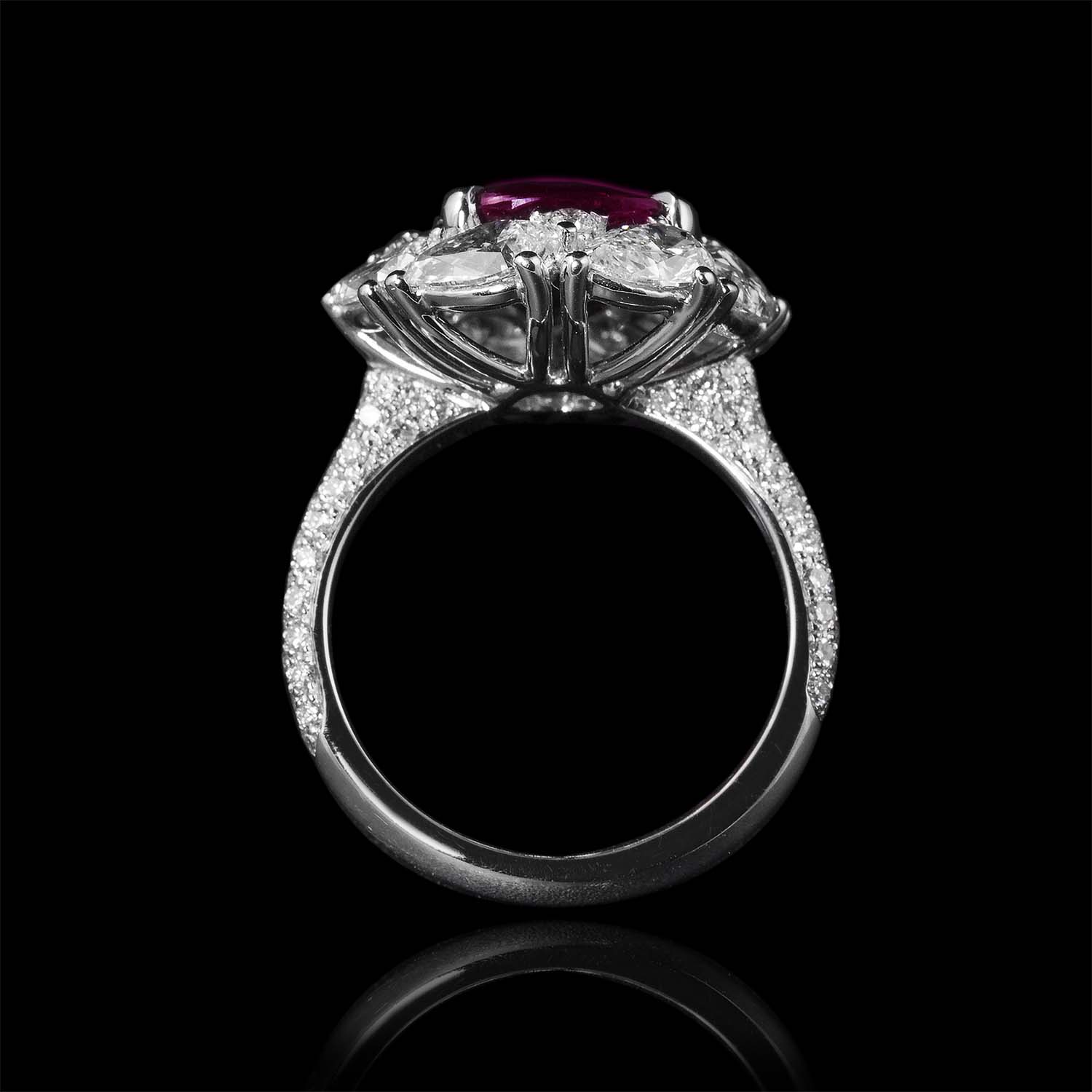 The Moon Ocean Rings in 18ct White Gold with Round Centre Stone Alternate shot 3