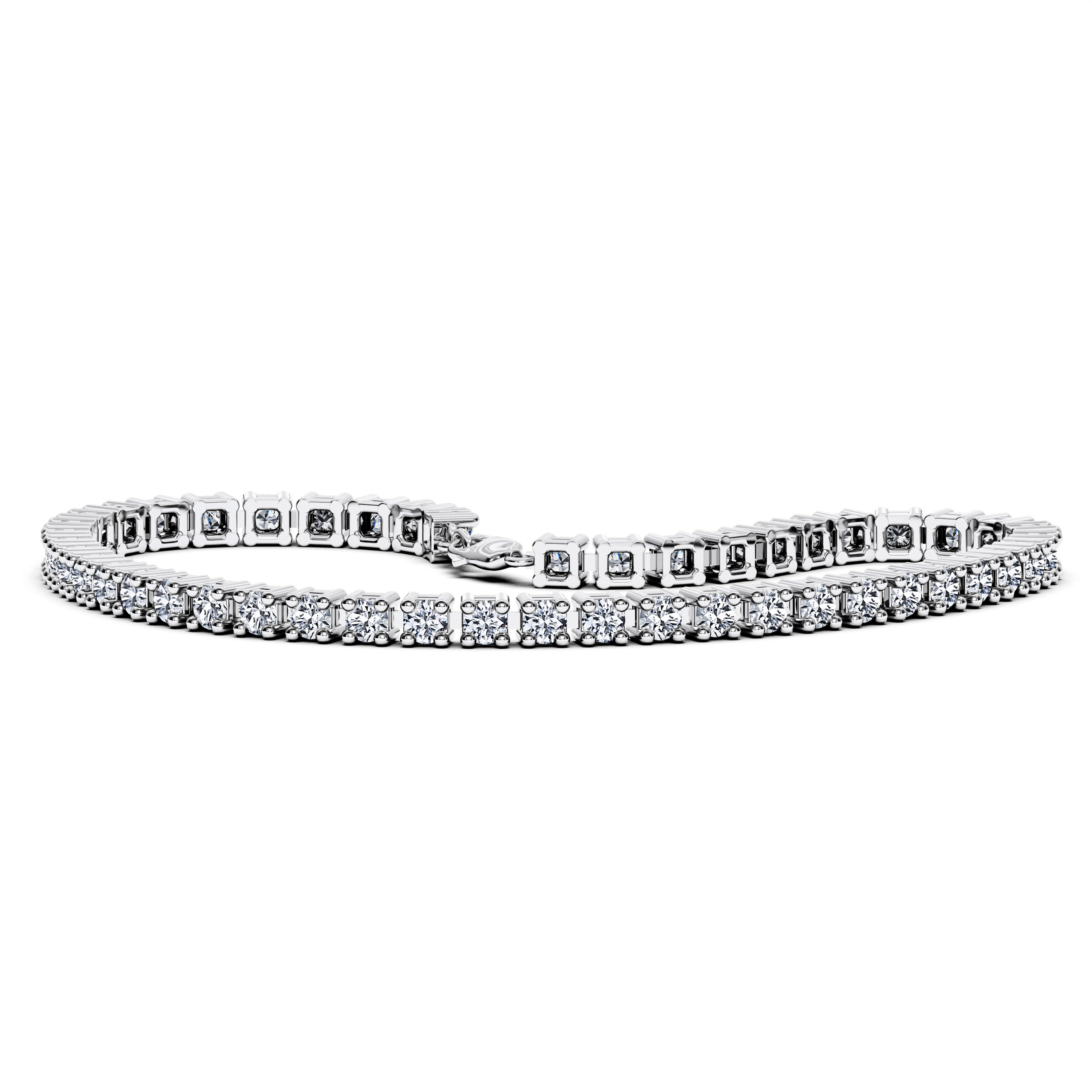 Tennis, 18ct White Gold Tennis Bracelet Round