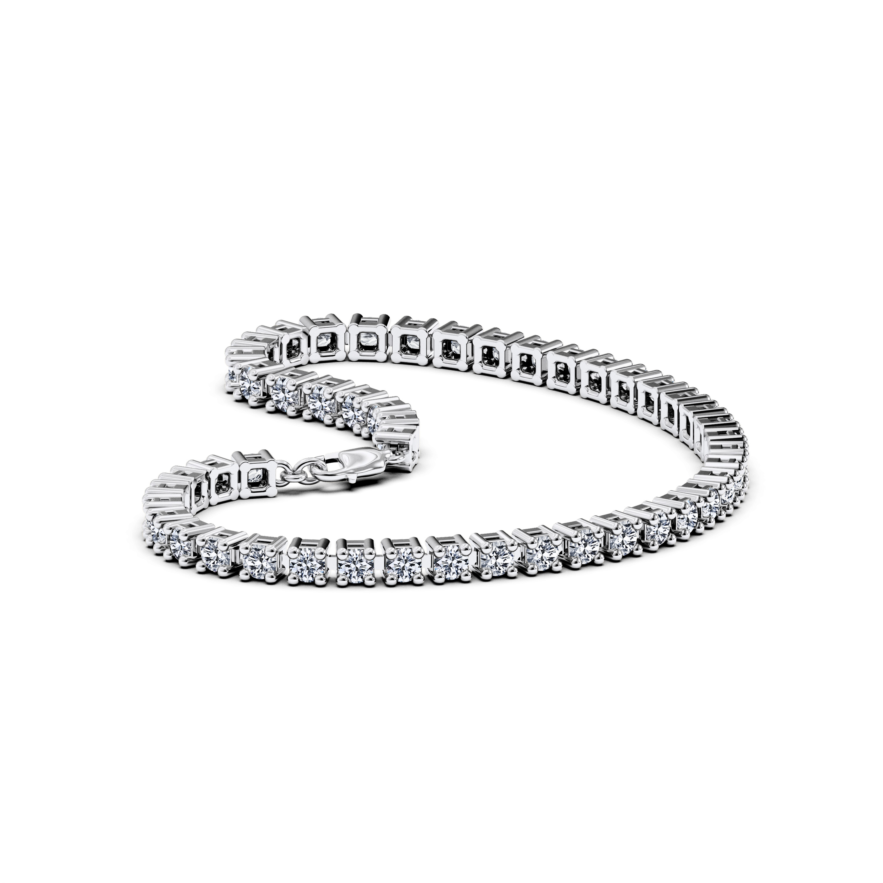The Moon Ocean Tennis Bracelets in 18ct White Gold with Round Centre Stone Alternate shot 3
