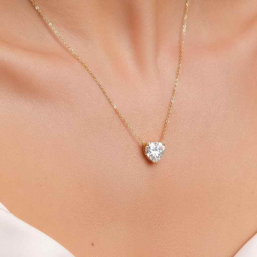 The Moon Ocean Stud Pendant in 18ct Yellow Gold with Heart Centre Stone Alternate shot 5