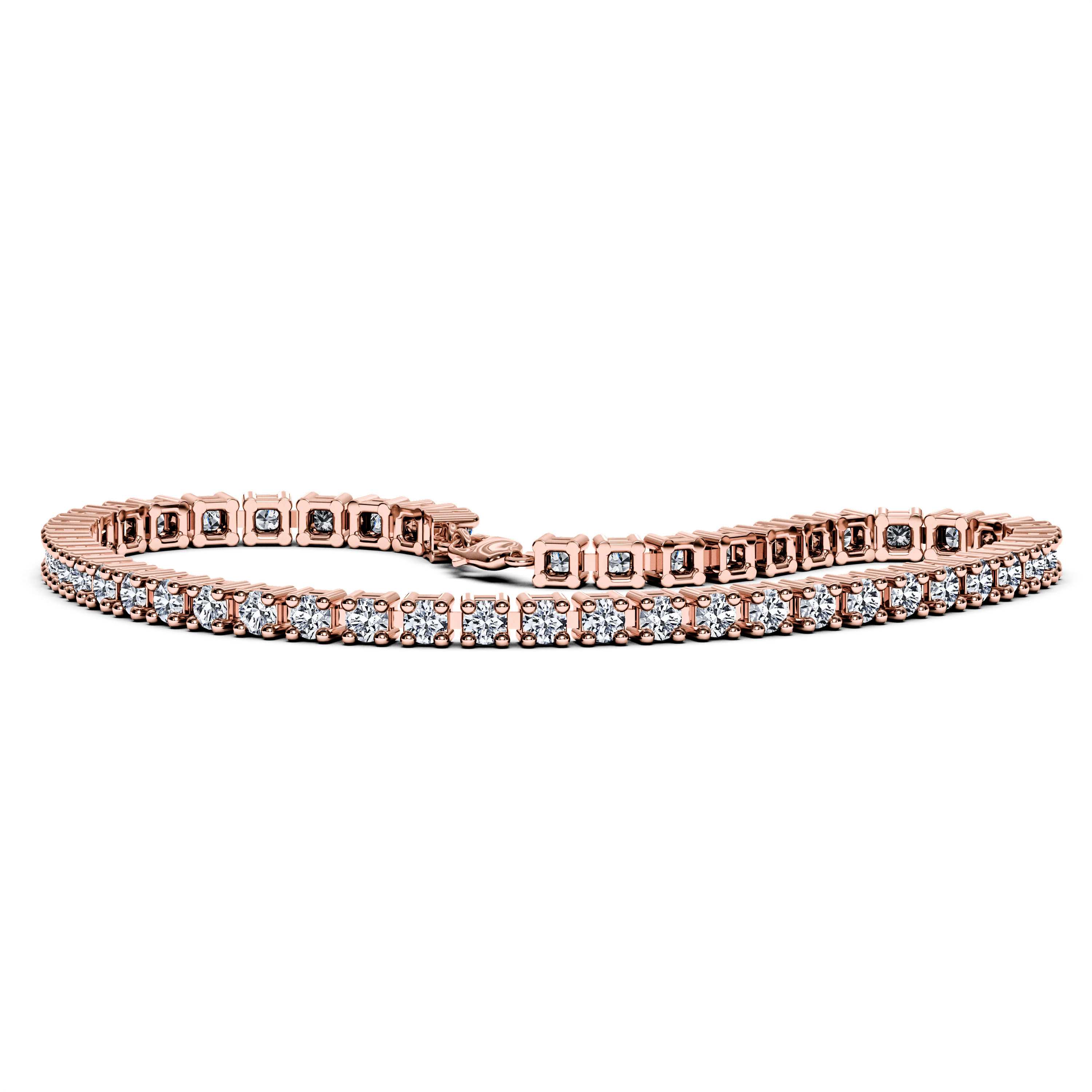The Moon Ocean Tennis Bracelets in 18ct Rose Gold with Round Centre Stone Alternate shot 2