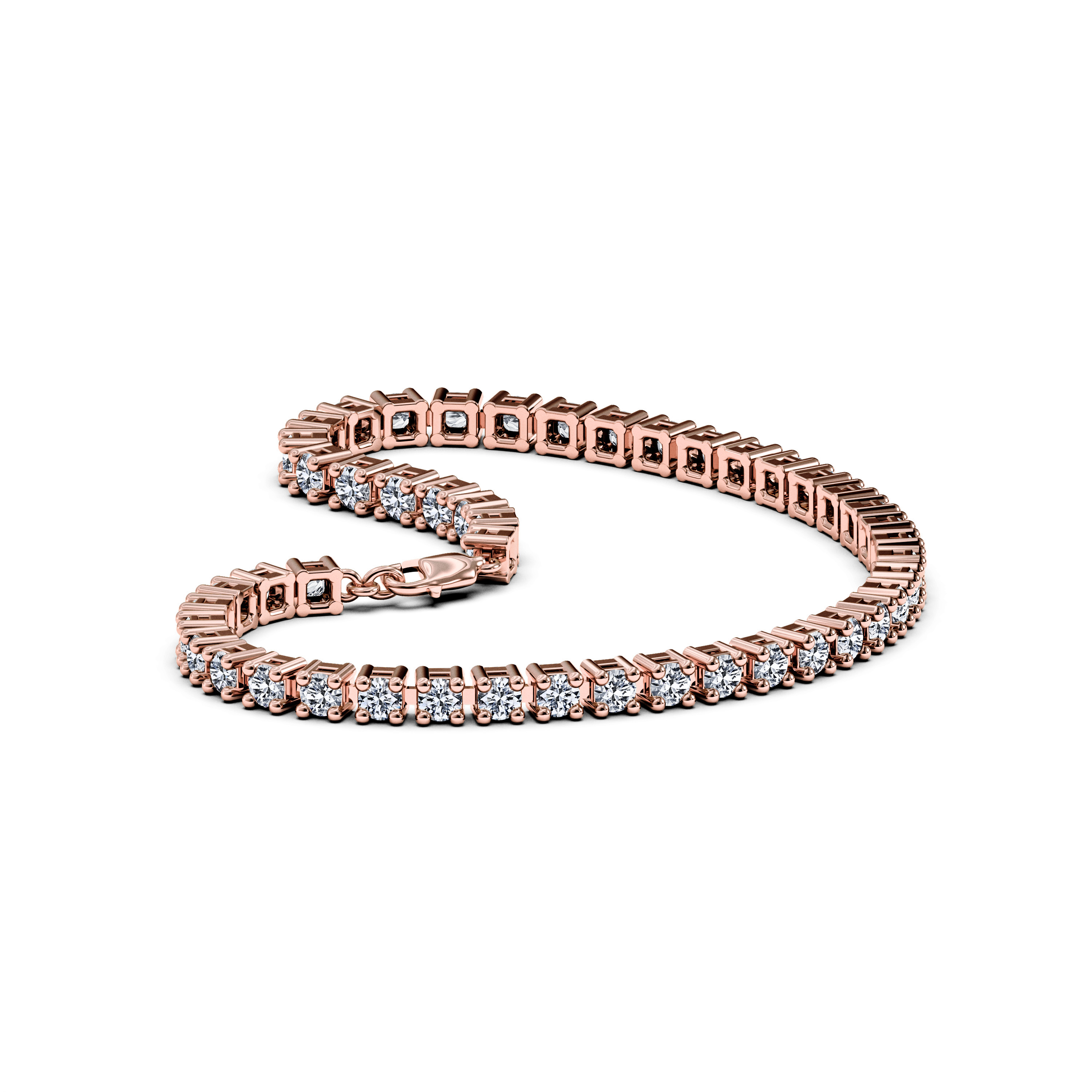 The Moon Ocean Tennis Bracelets in 18ct Rose Gold with Round Centre Stone Alternate shot 3