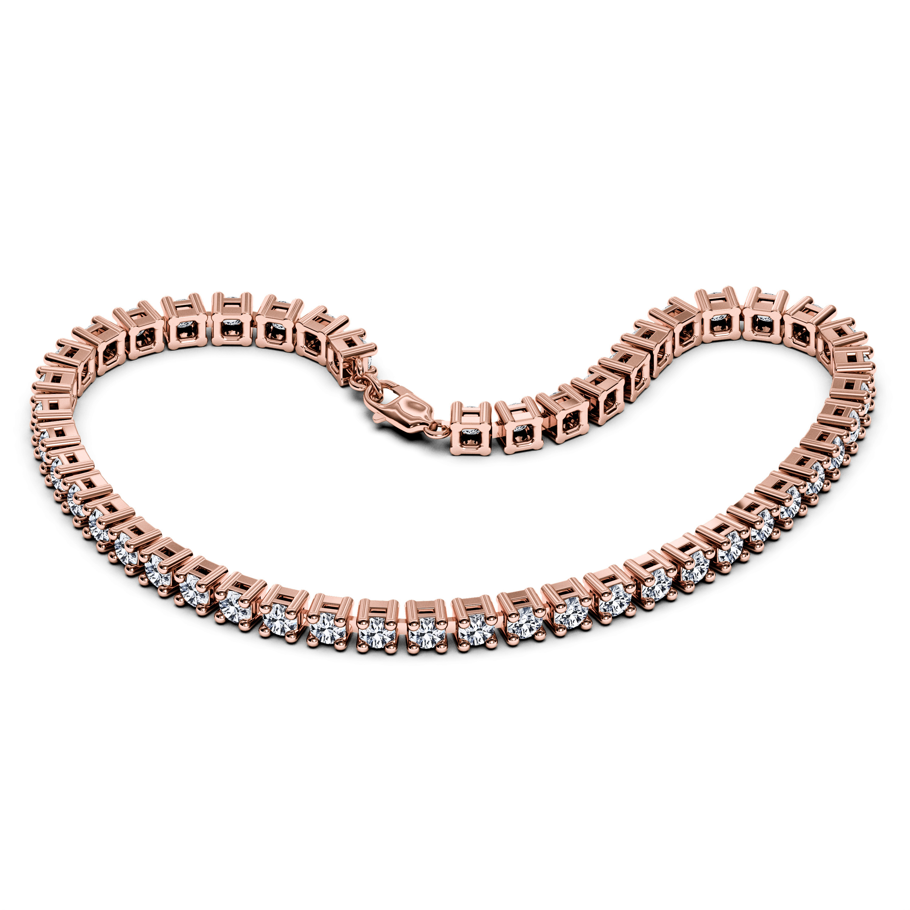 The Moon Ocean Tennis Bracelets in 18ct Rose Gold with Round Centre Stone Alternate shot 4