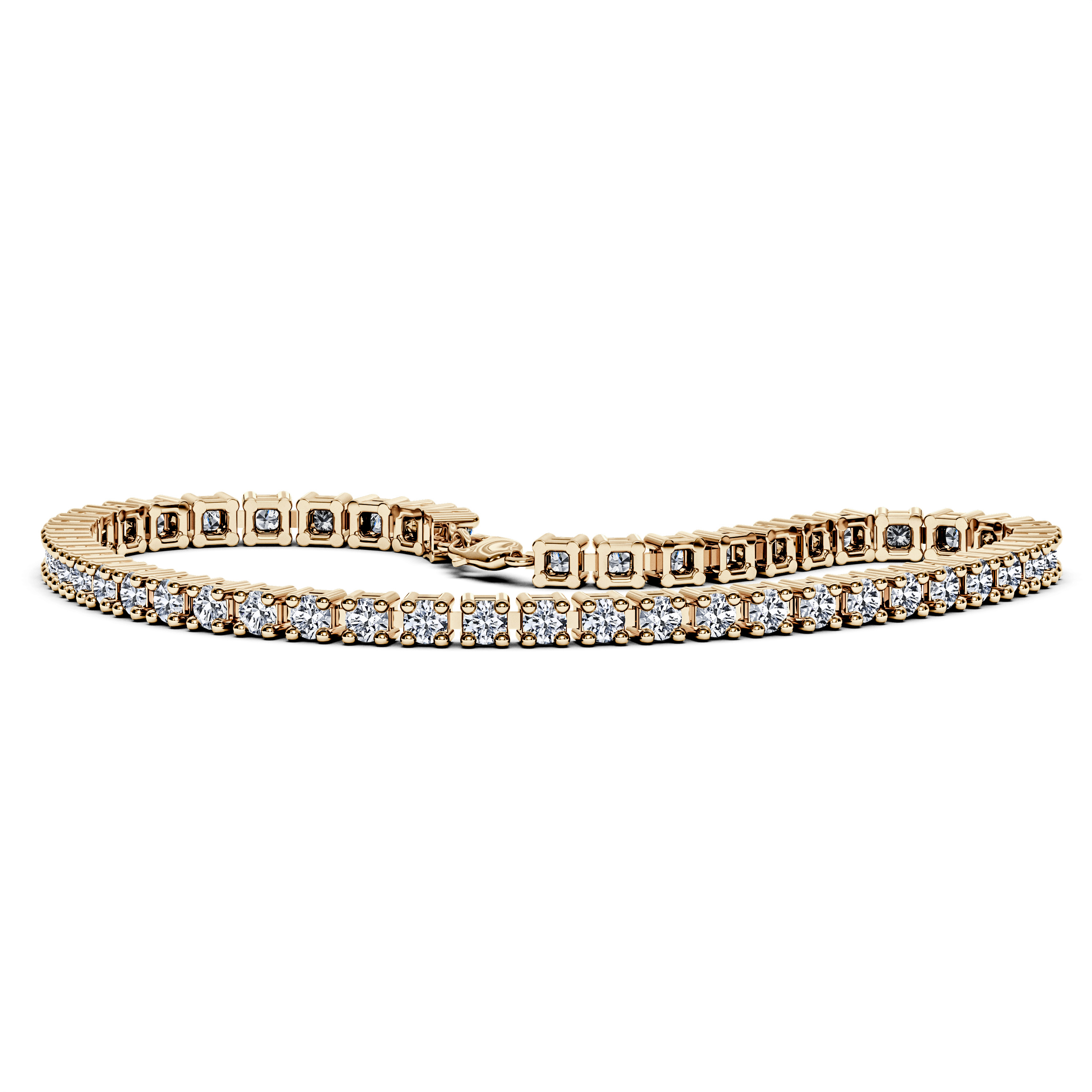 Tennis, 18ct Yellow Gold Tennis Bracelet Round