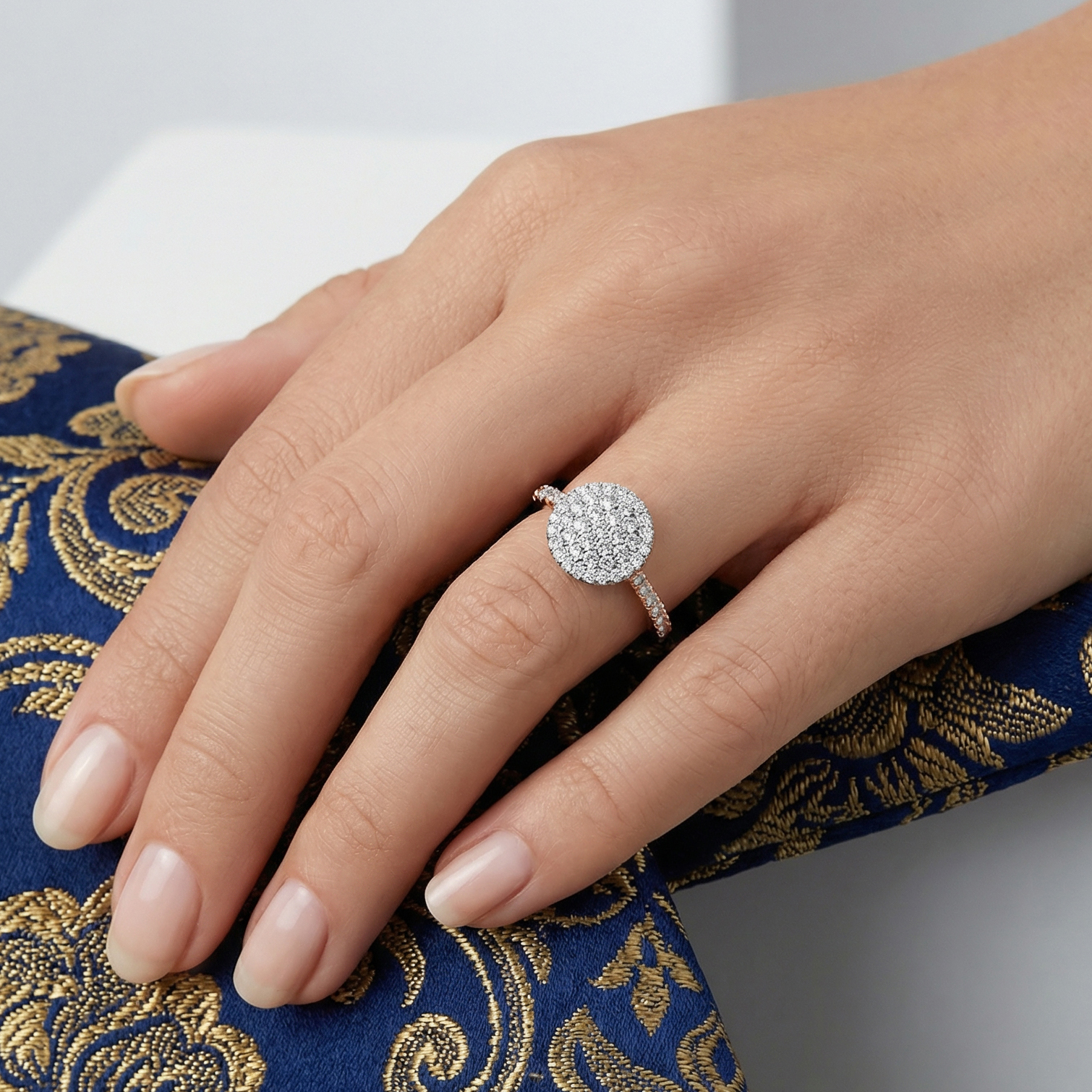 Celestial Halo Eternity Rings in 18ct Rose Gold Alternate shot 5