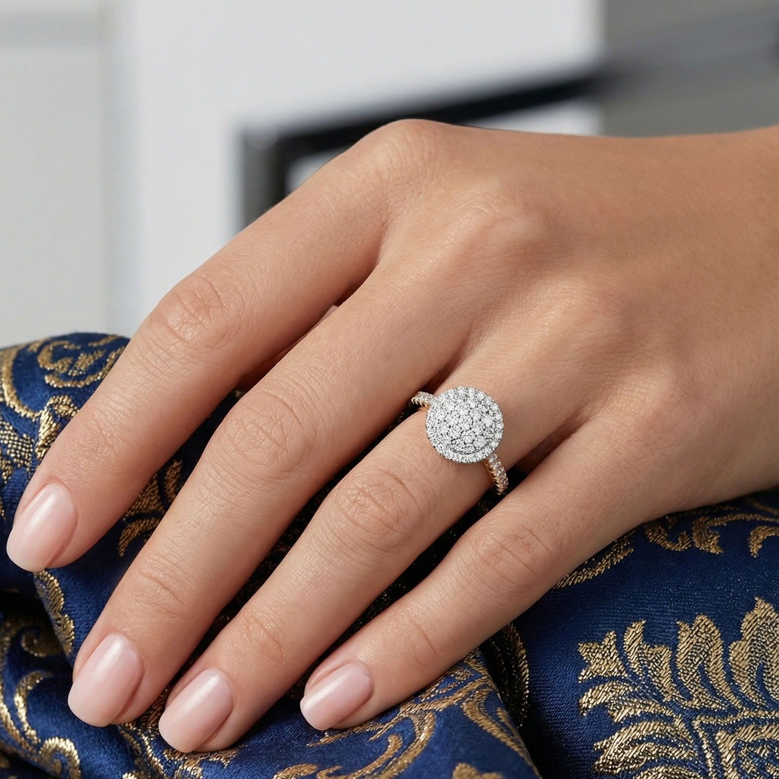 Celestial Halo Eternity Rings in 18ct Yellow Gold Alternate shot 5