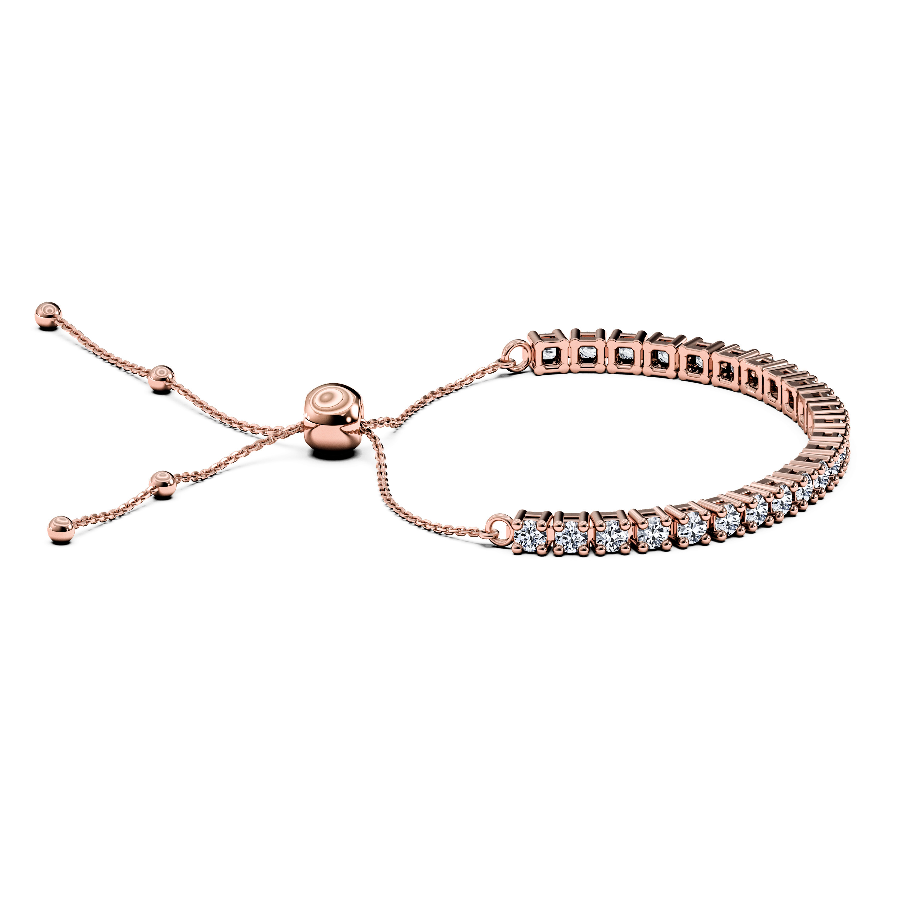 The Moon Ocean Tennis Bracelets in 18ct Rose Gold with Round Centre Stone Alternate shot 3