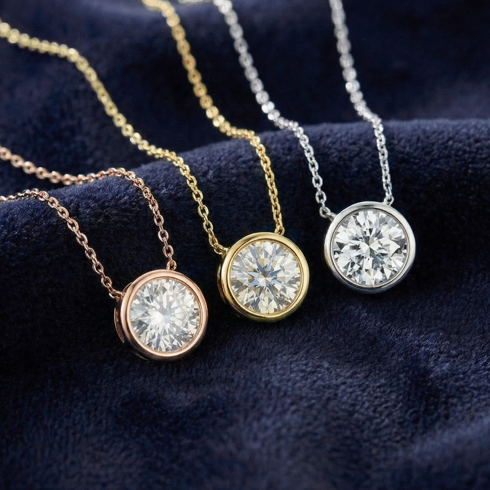 The Moon Ocean Stud Pendant in 18ct Yellow Gold with Round Centre Stone Alternate shot 7