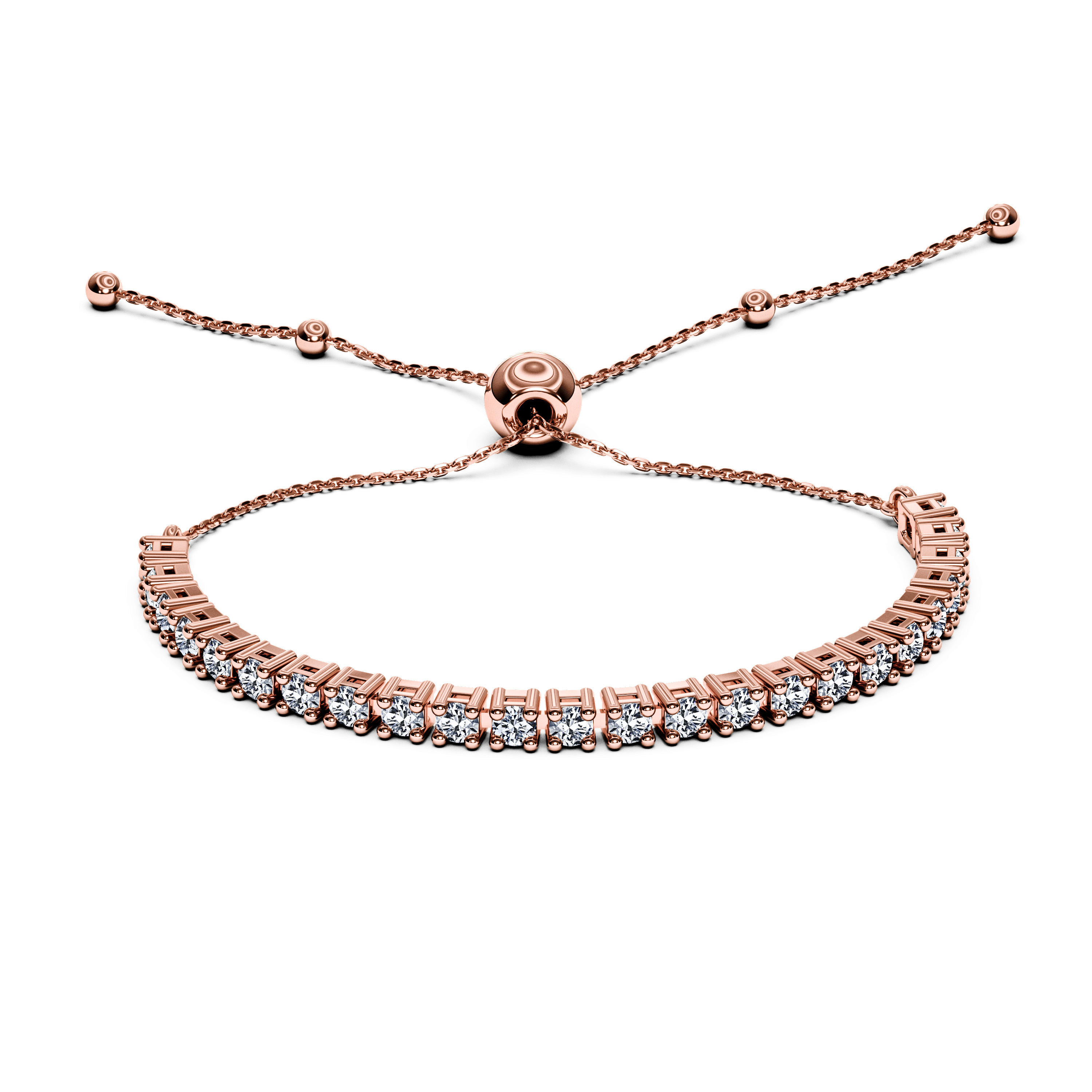 The Moon Ocean Tennis Bracelets in 18ct Rose Gold with Round Centre Stone Alternate shot 4