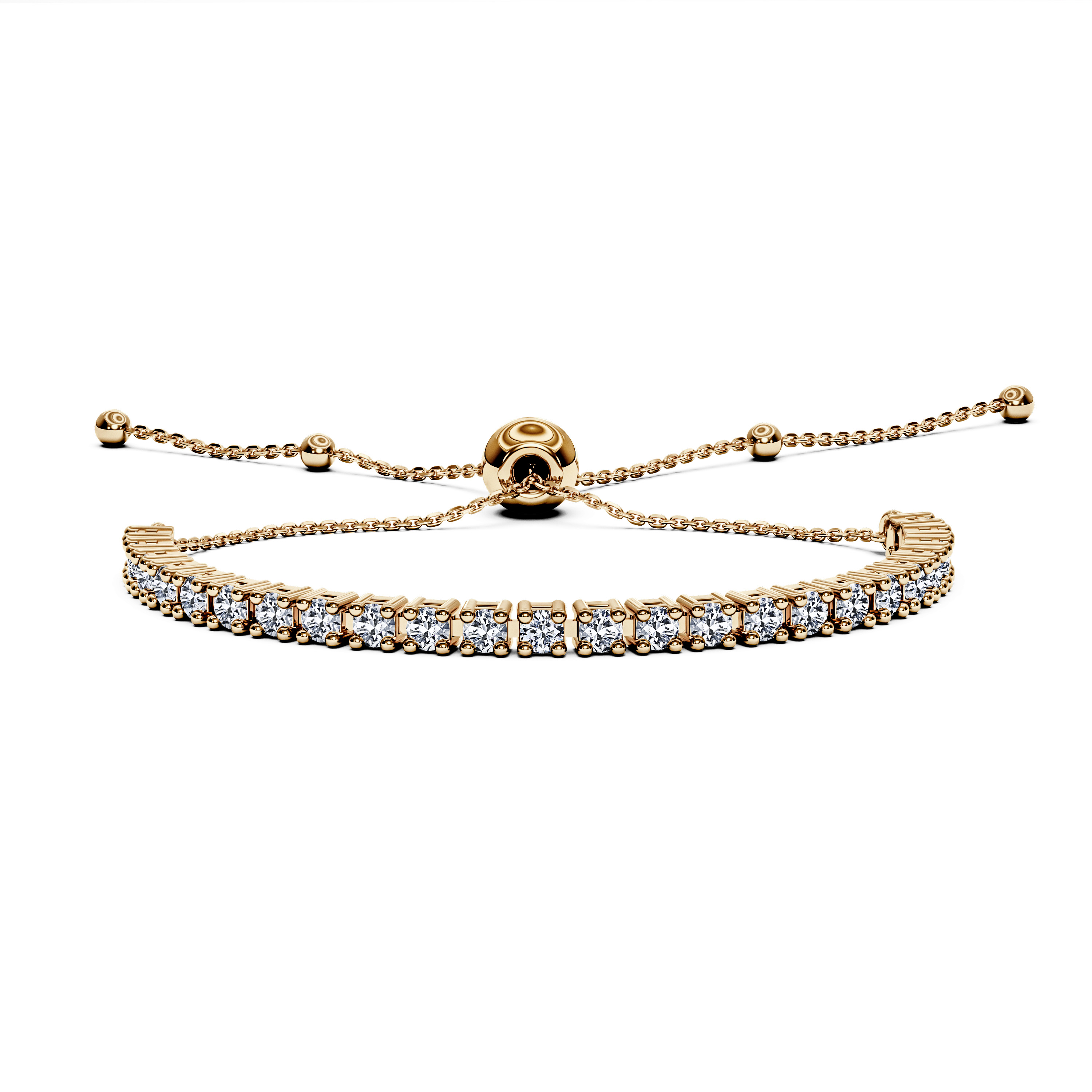 Tennis, 18ct Yellow Gold Tennis Chain Bracelet Round