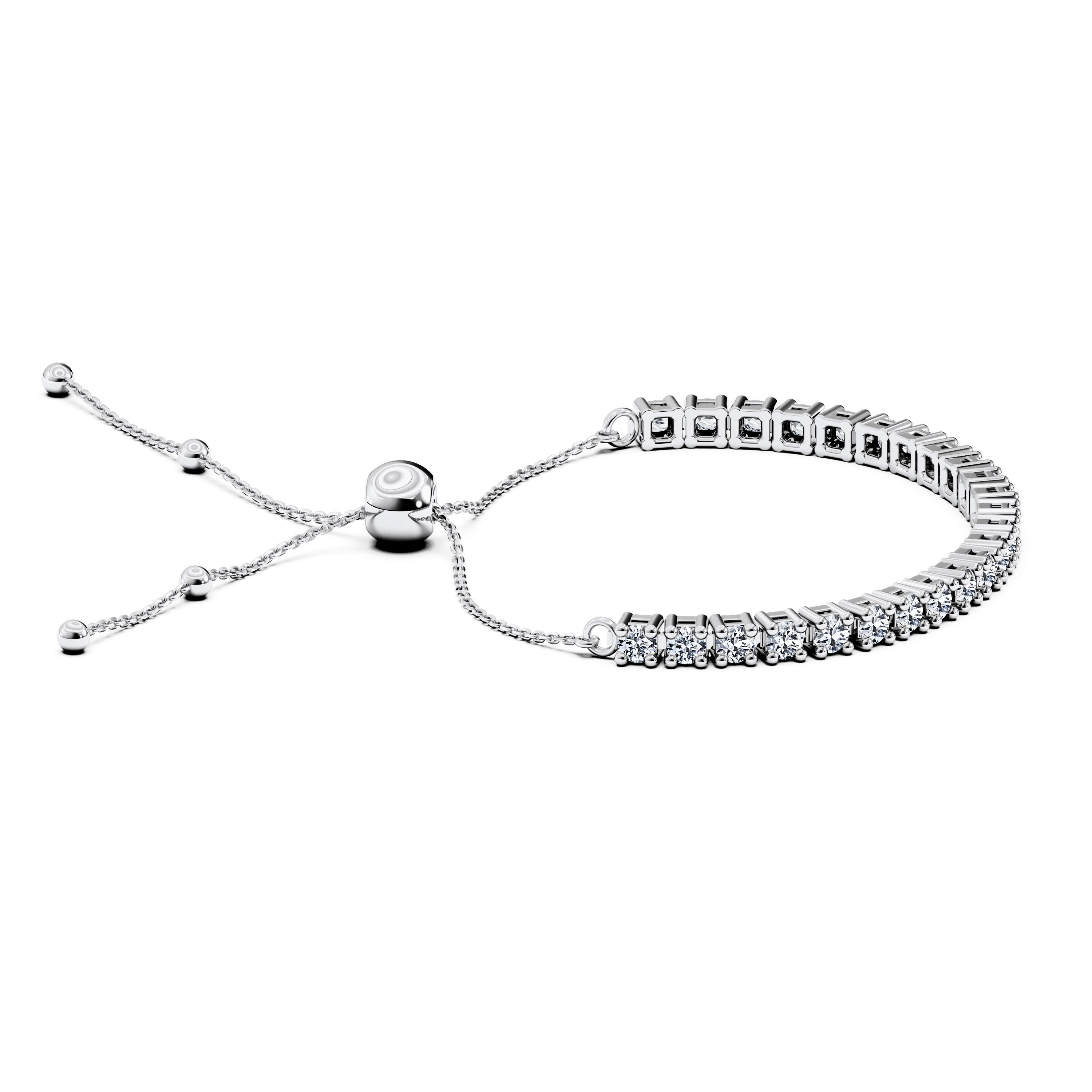 The Moon Ocean Tennis Bracelets in 18ct White Gold with Round Centre Stone Alternate shot 3