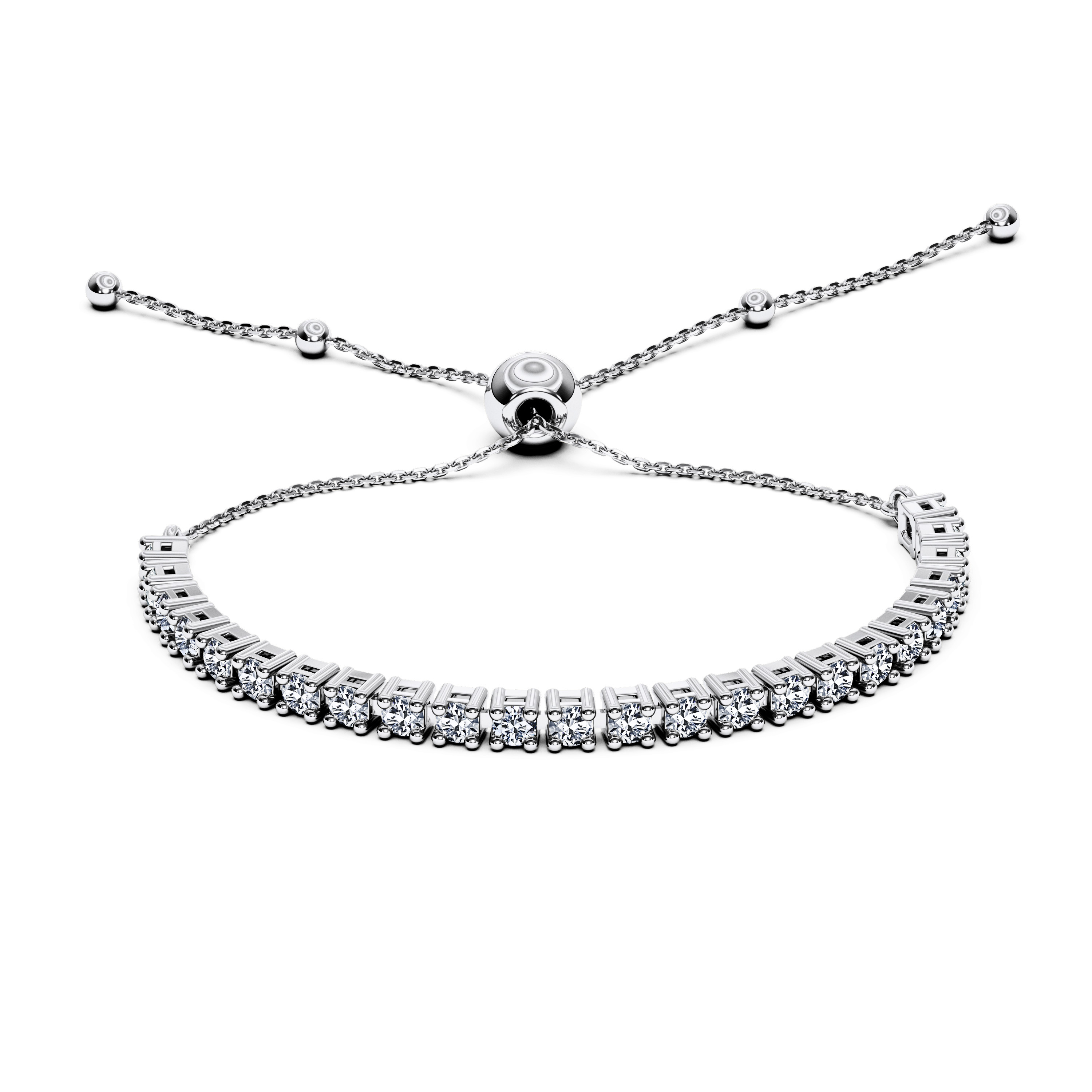 The Moon Ocean Tennis Bracelets in 18ct White Gold with Round Centre Stone Alternate shot 4