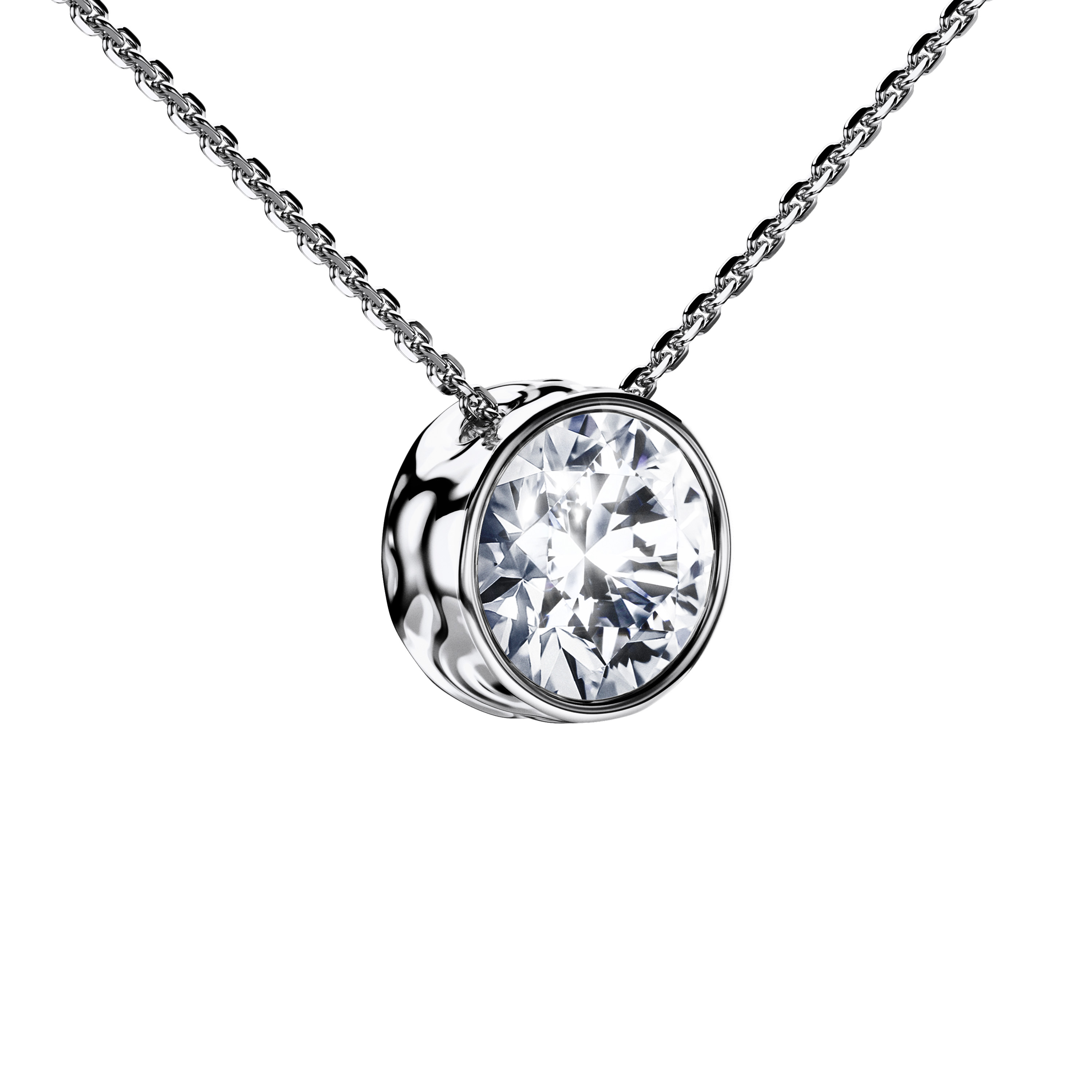 The Moon Ocean Stud Pendant in 18ct White Gold with Round Centre Stone Alternate shot 3