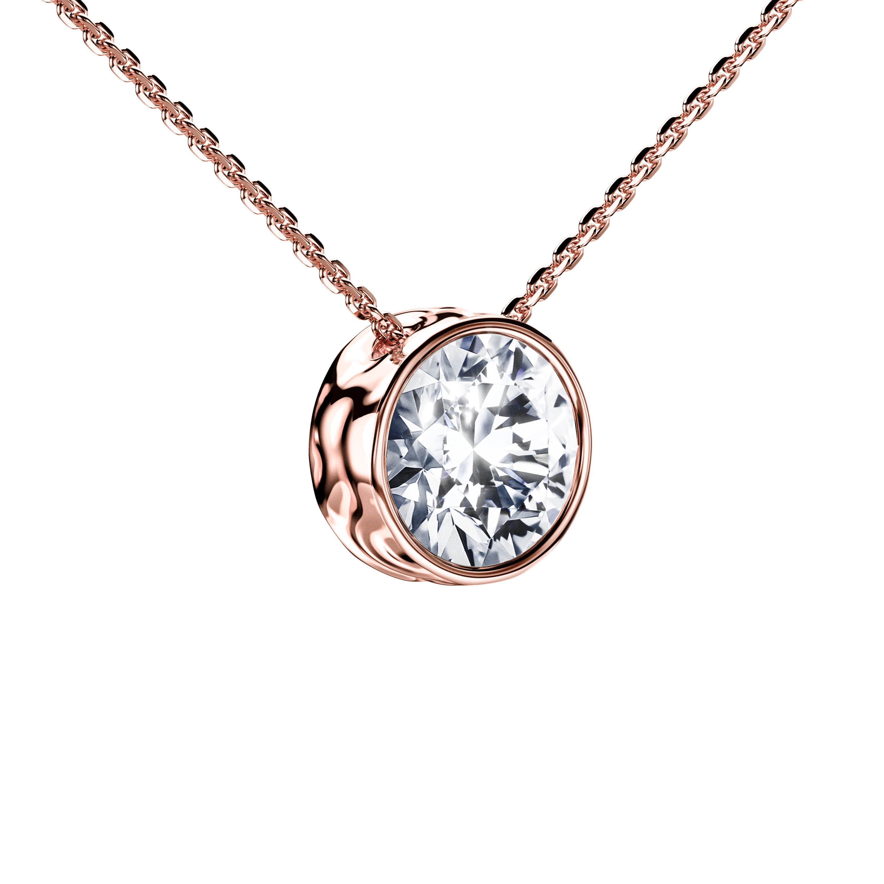 The Moon Ocean Stud Pendant in 18ct Rose Gold with Round Centre Stone Alternate shot 3