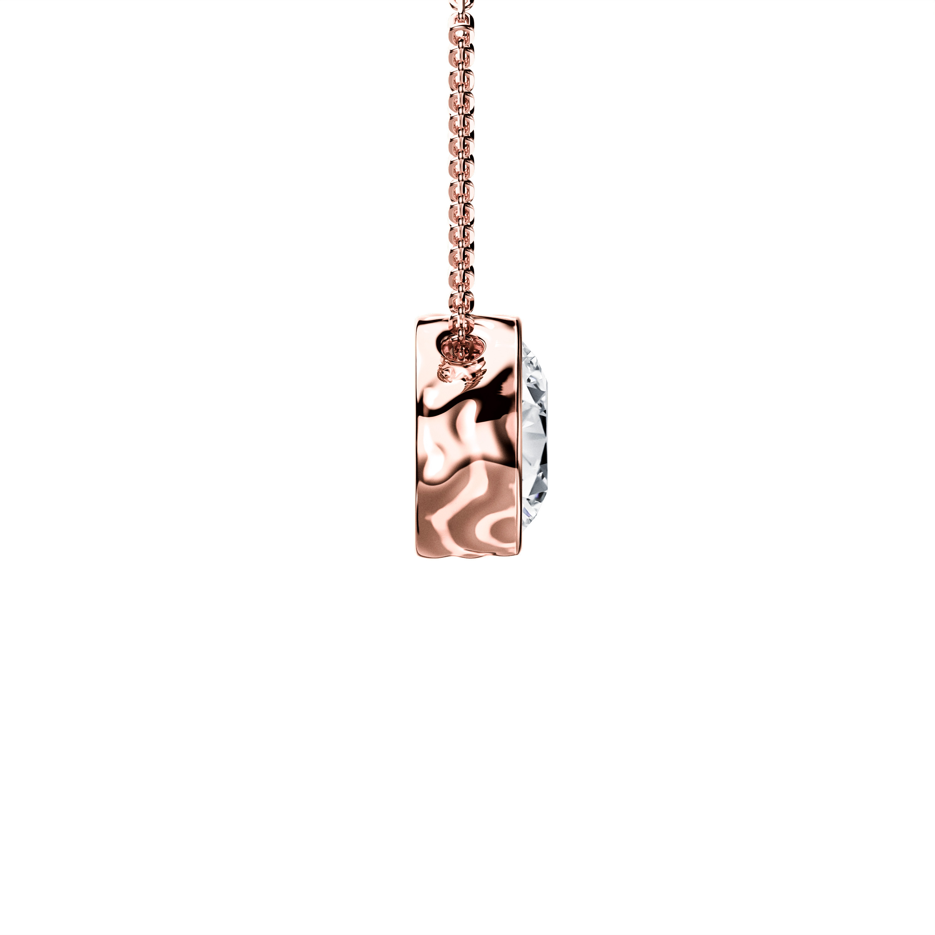 The Moon Ocean Stud Pendant in 18ct Rose Gold with Round Centre Stone Alternate shot 4