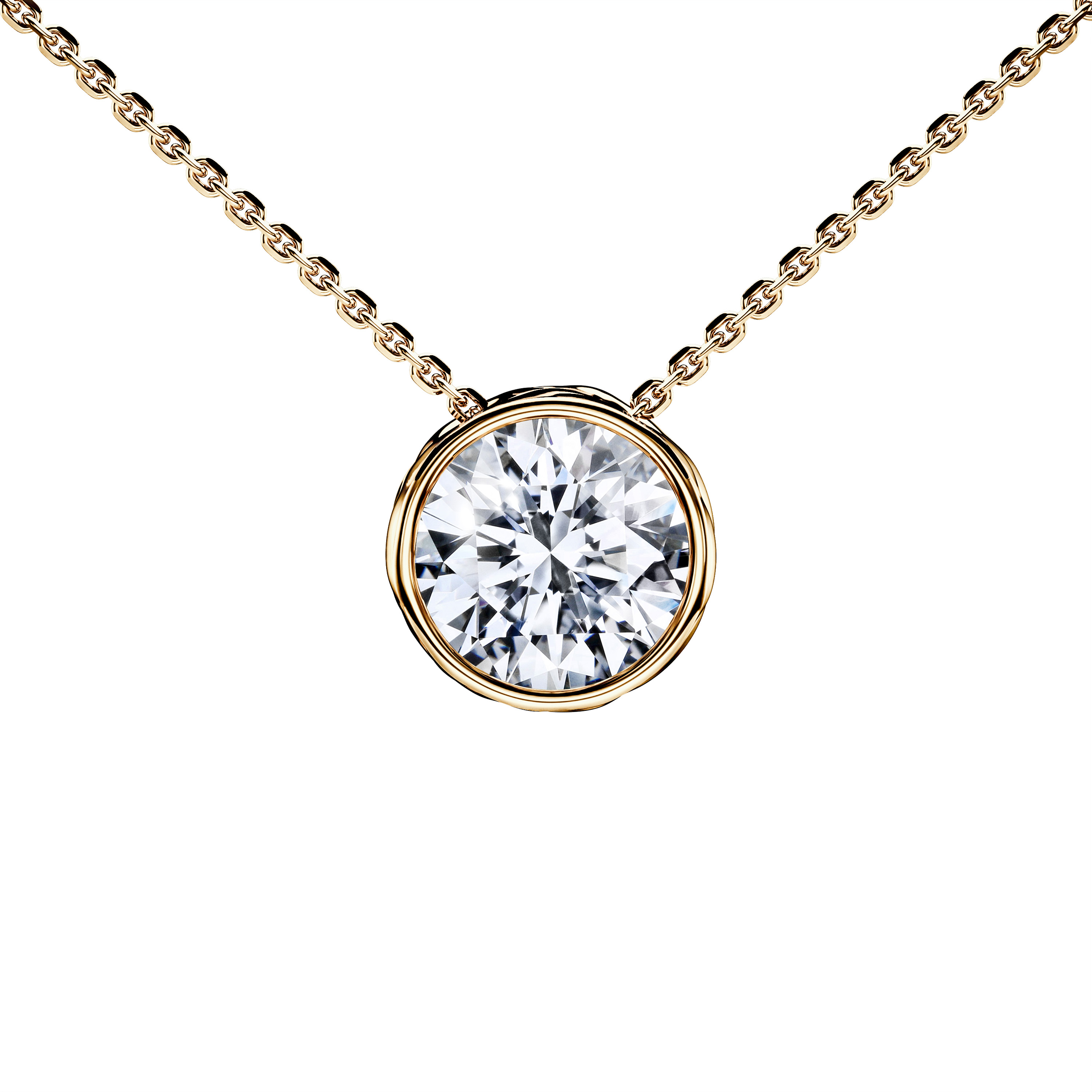 Stud, 18ct Yellow Gold Bezel Pendant Round