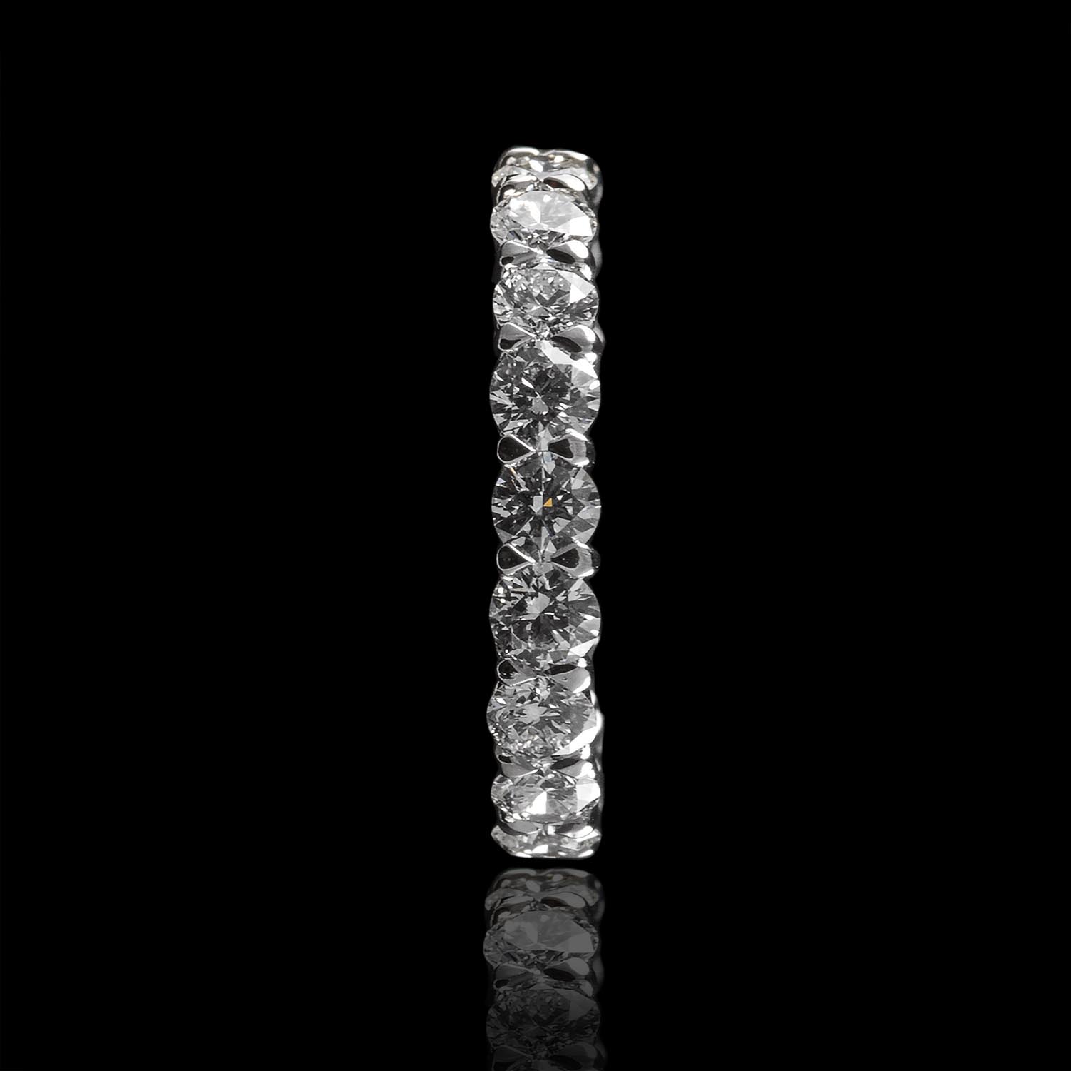 The Moon Ocean Eternity Rings in 18ct White Gold with Round Centre Stone Alternate shot 3